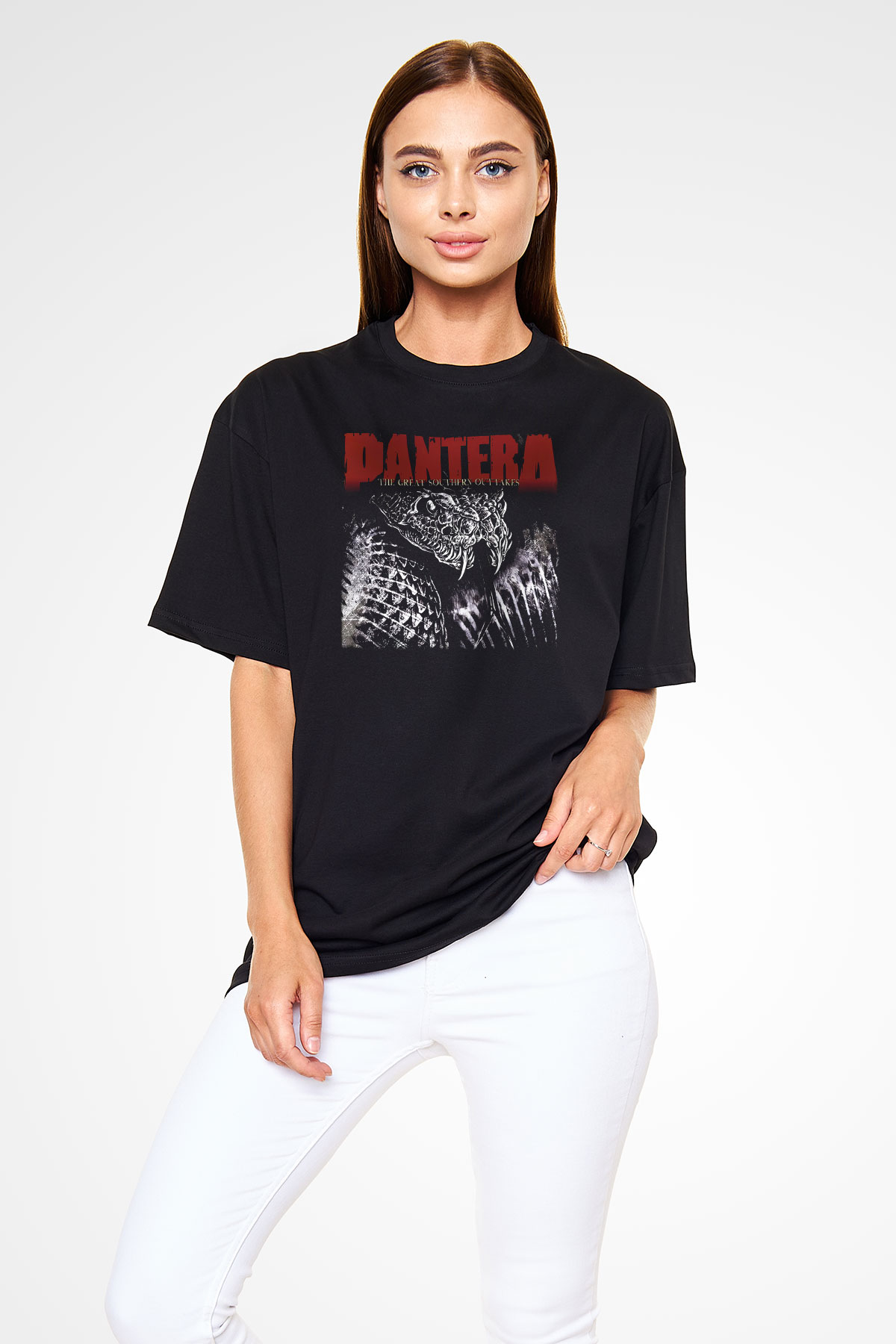 Pantera Siyah Unisex Oversize Tişört T-Shirt