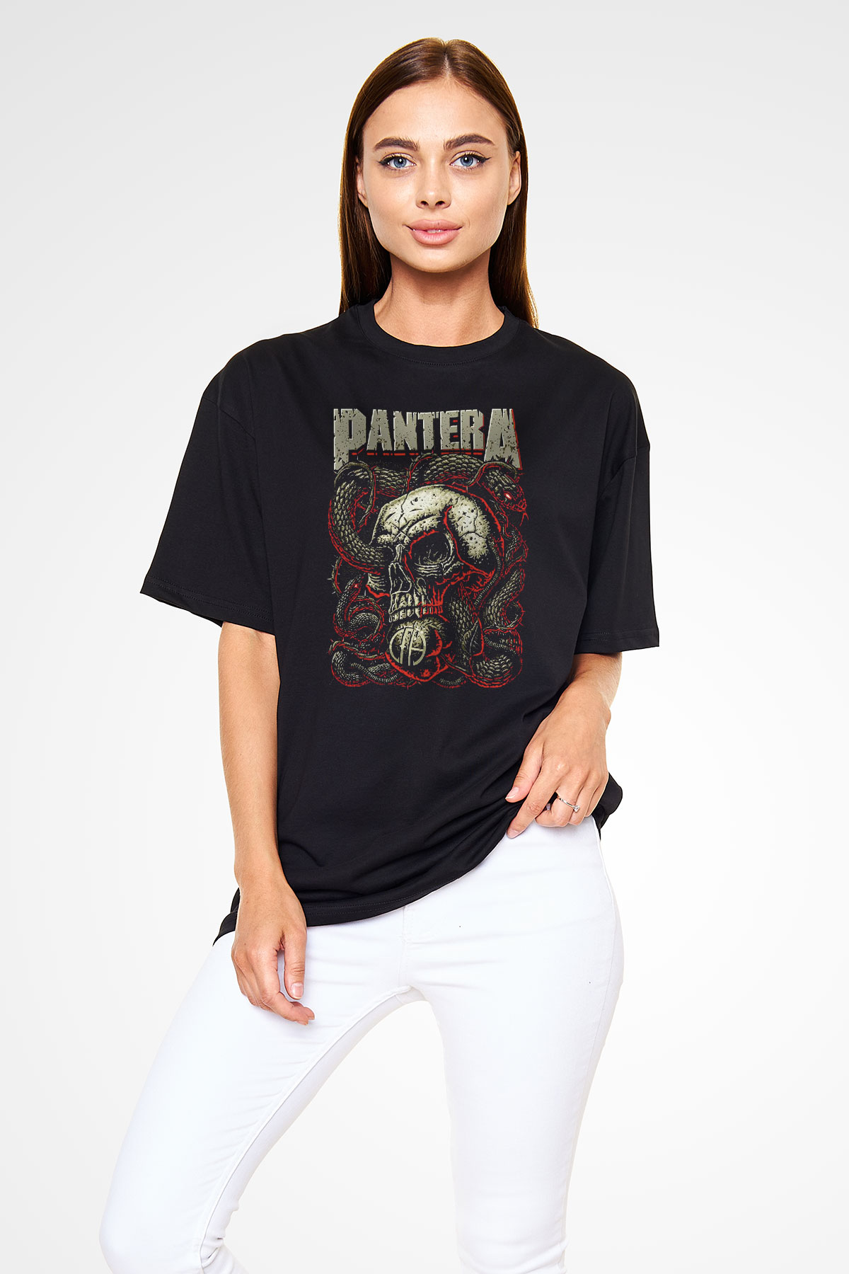 Pantera Siyah Unisex Oversize Tişört T-Shirt