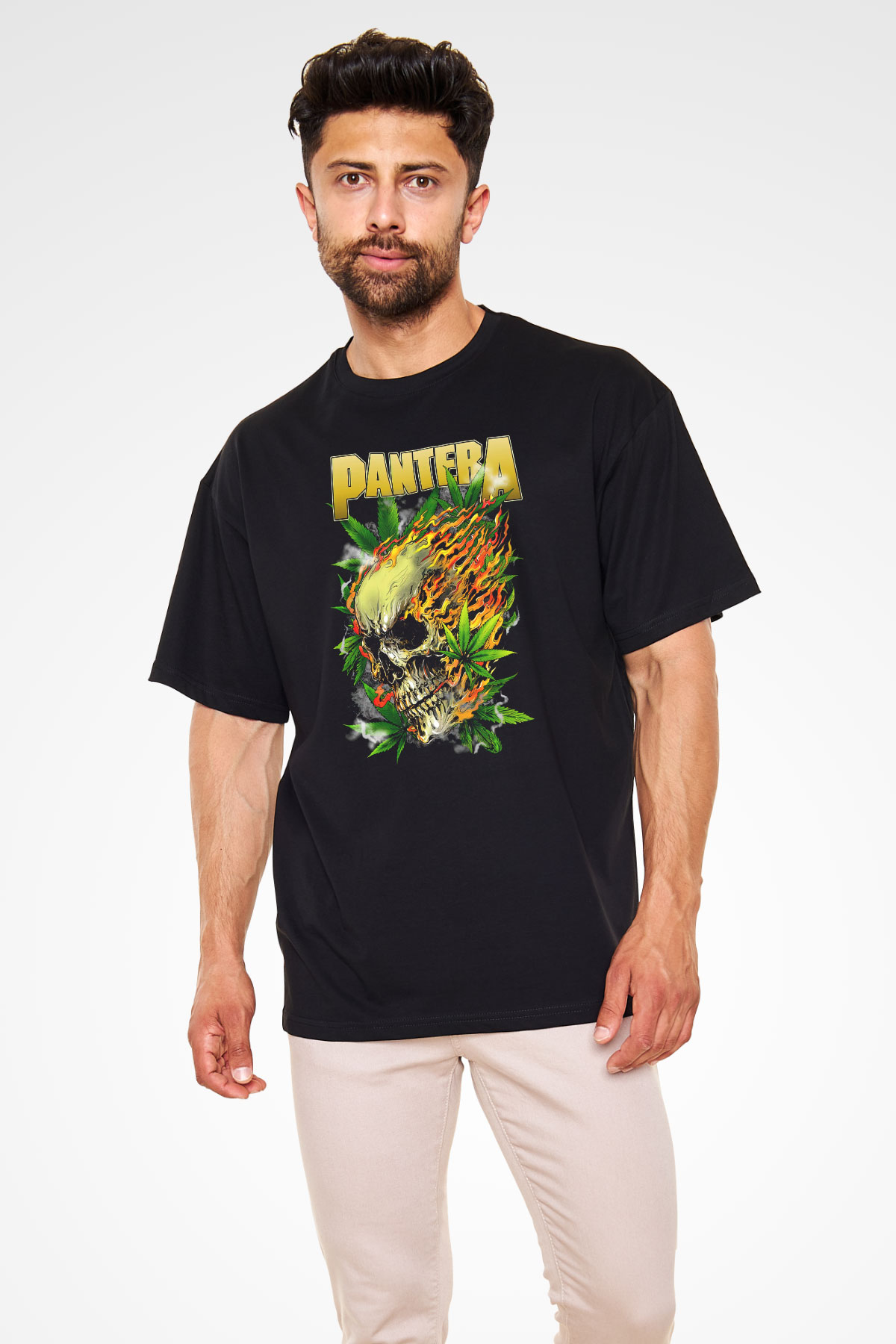Pantera Siyah Unisex Oversize Tişört T-Shirt