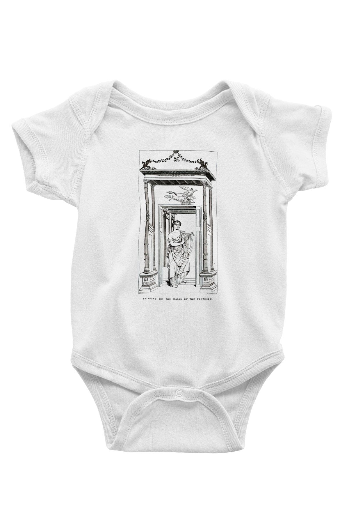 Pantheon Baskılı Beyaz Unisex Bebek Body - Zıbın