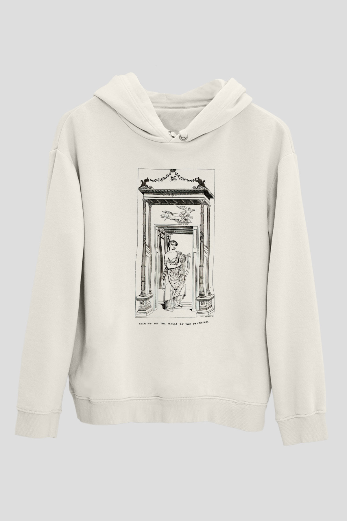 Pantheon Beyaz Unisex Kapşonlu Sweatshirt
