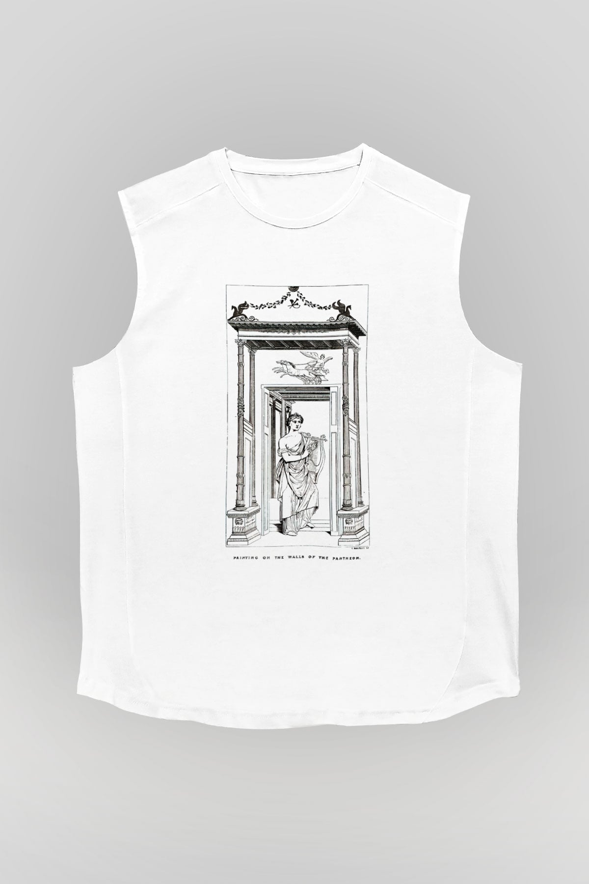 Pantheon Beyaz Unisex Kolsuz Tişört