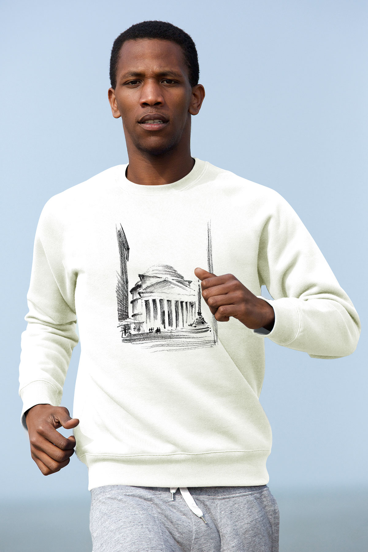 Pantheon Beyaz Unisex Sweatshirt