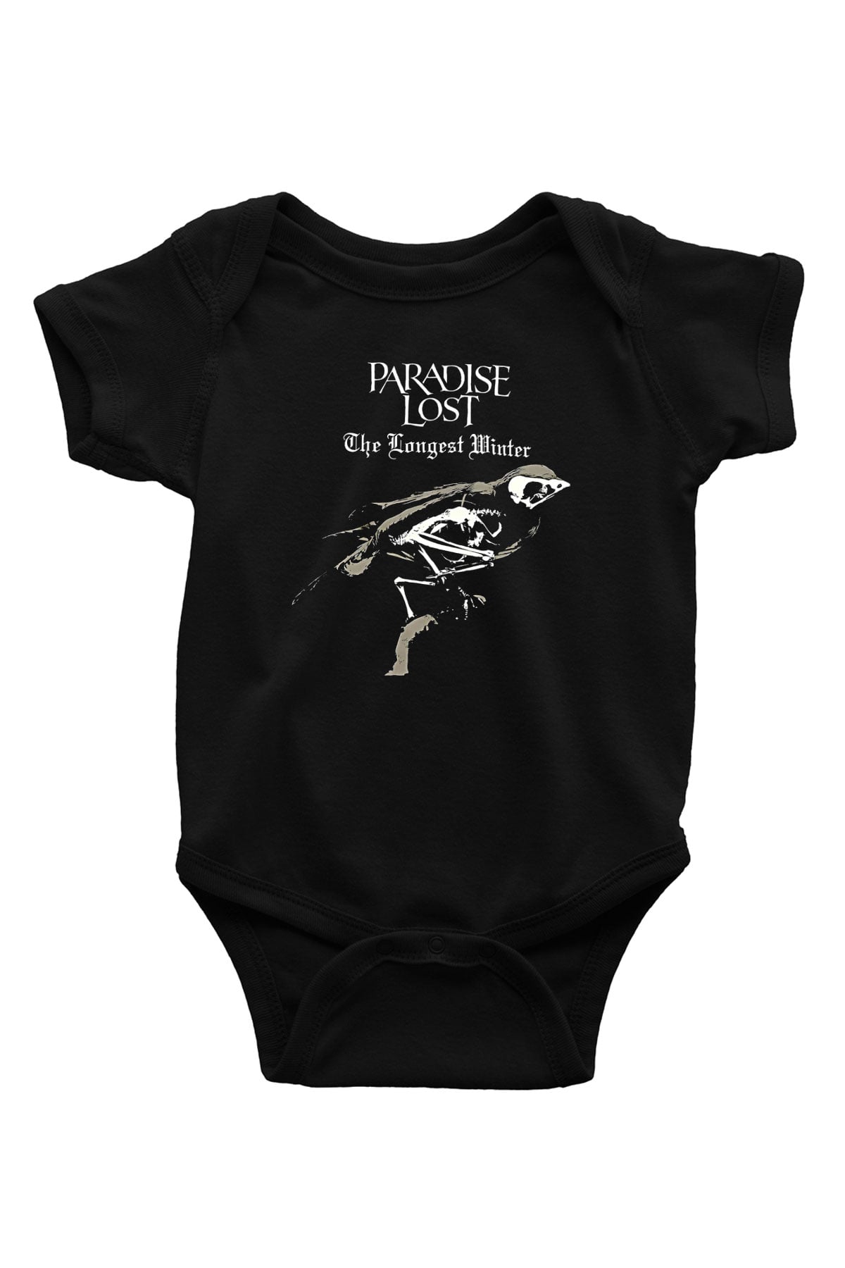 Paradise Lost Baskılı Unisex Siyah Bebek Body - Zıbın
