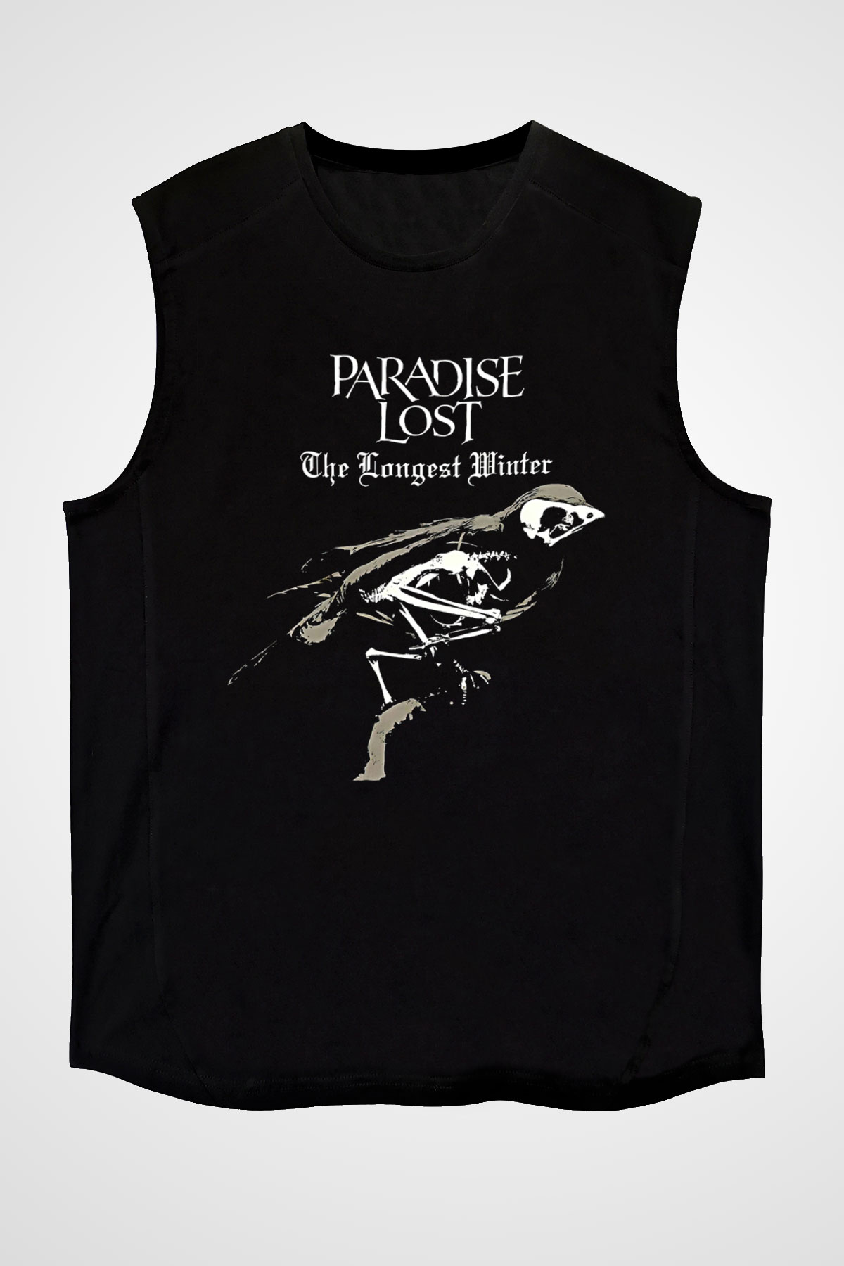 Paradise Lost Baskılı Unisex Siyah Kolsuz Tişört - Tshirt