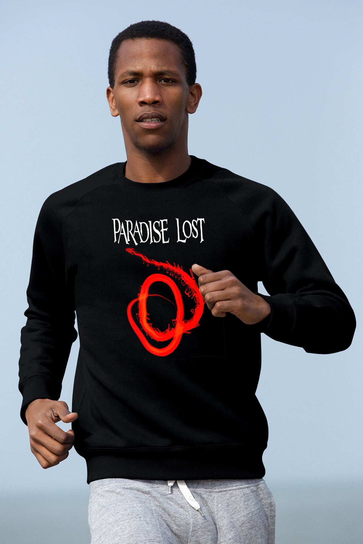 Paradise Lost Baskılı Unisex Siyah Sweatshirt