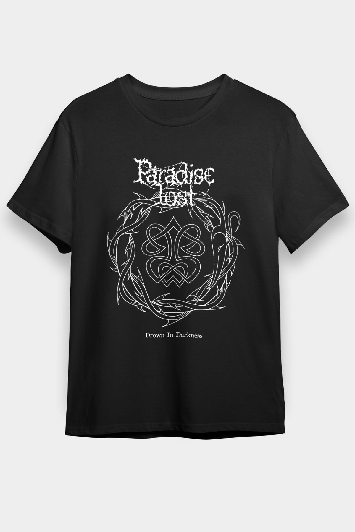 Paradise Lost Baskılı Unisex Siyah Tişört - Tshirt