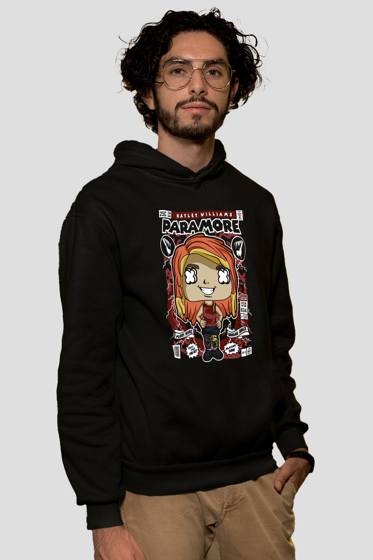 Paramore Hayley Williams Baskılı Unisex Siyah Hoodie