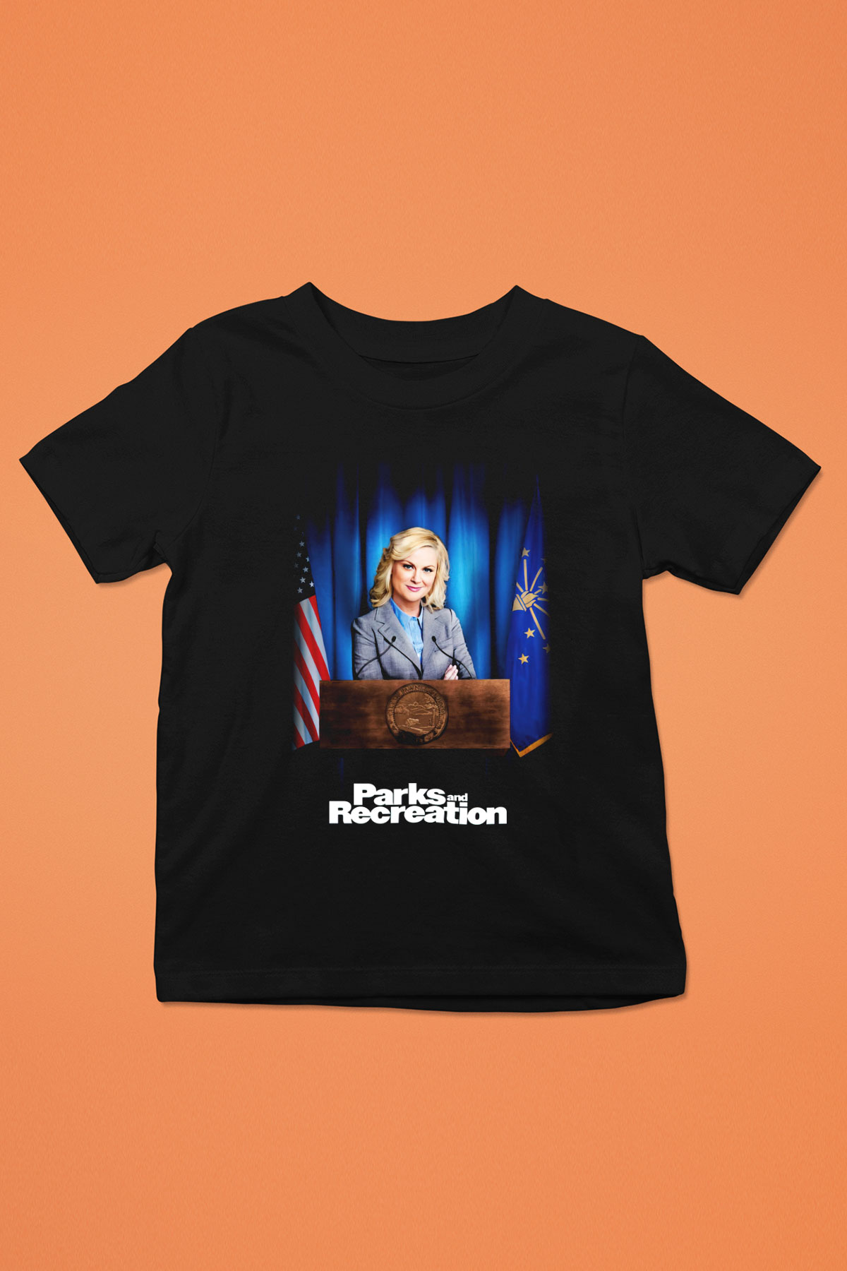 Parks and Recreation Baskılı Siyah Unisex Çocuk Tişört