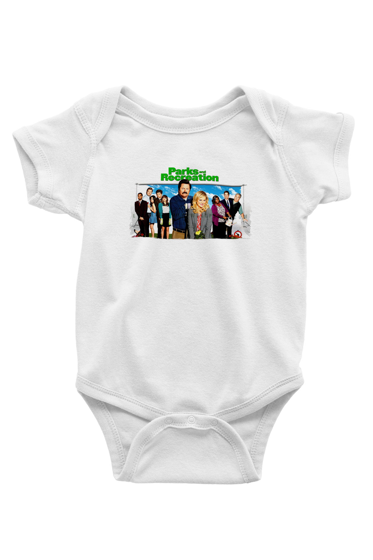 Parks and Recreation Beyaz Bebek Body - Zıbın