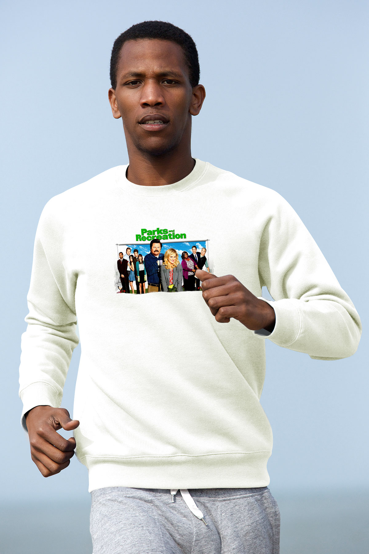Parks and Recreation Beyaz Unisex  Sweatshirt