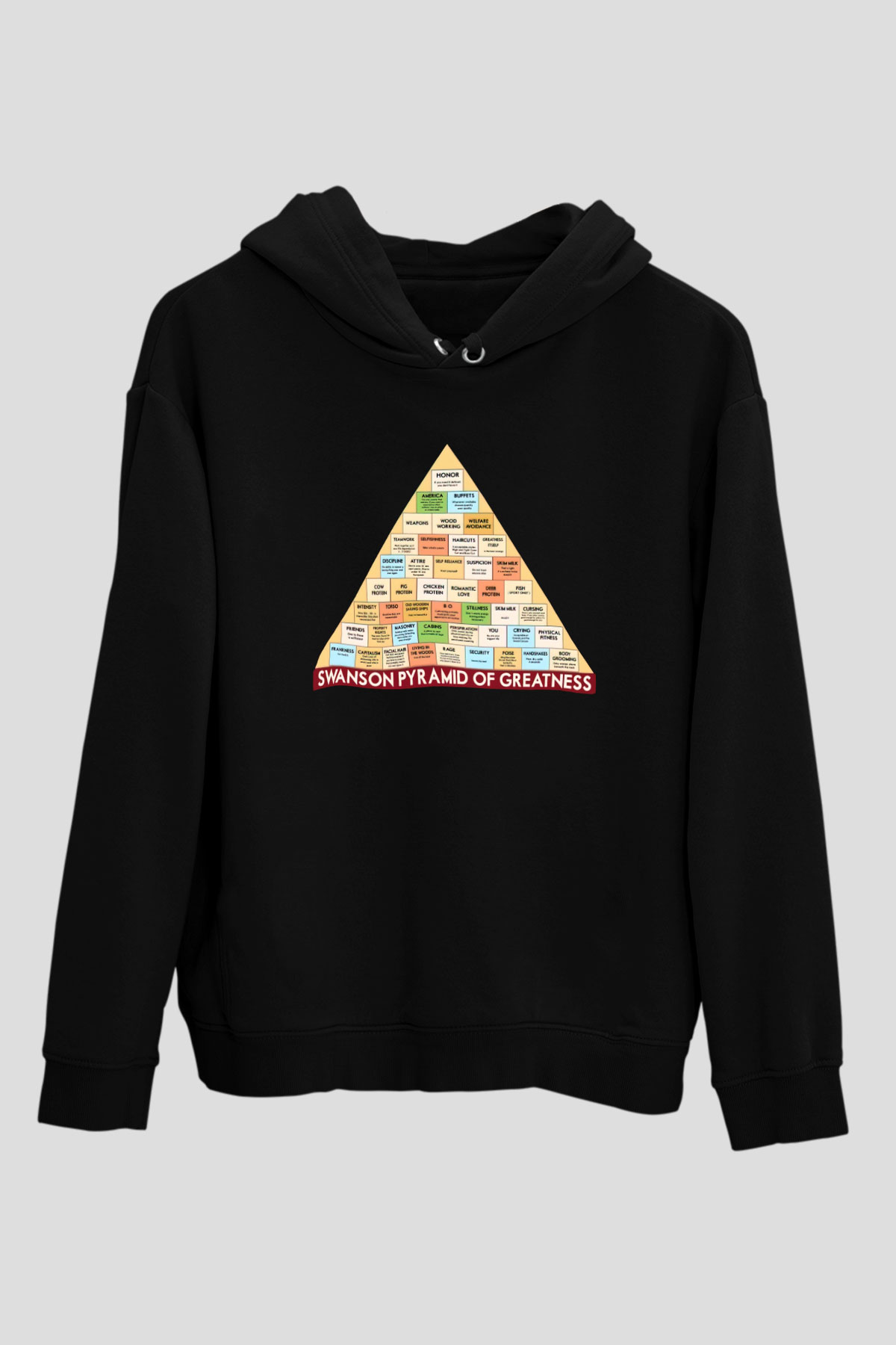 Parks and Recreation Siyah Unisex Kapüşonlu Sweatshirt