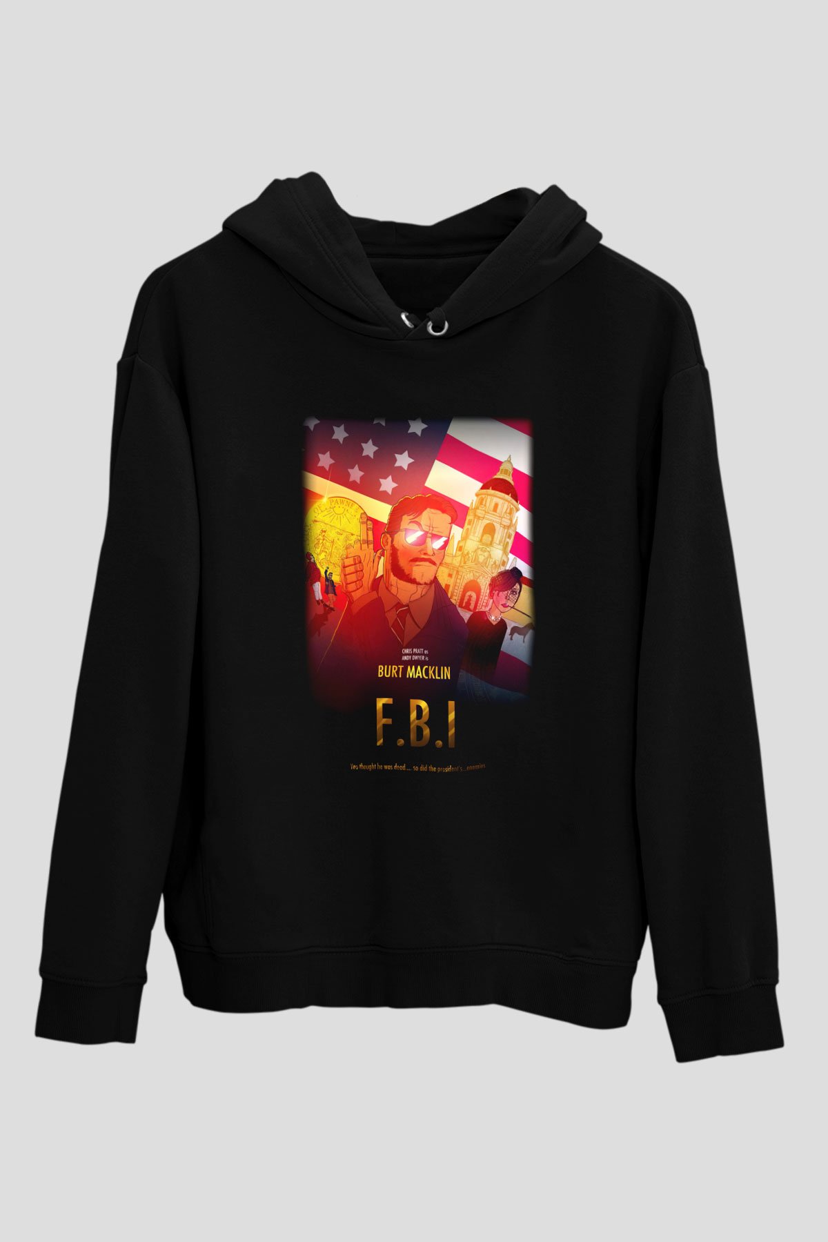 Parks and Recreation Siyah Unisex Kapüşonlu Sweatshirt