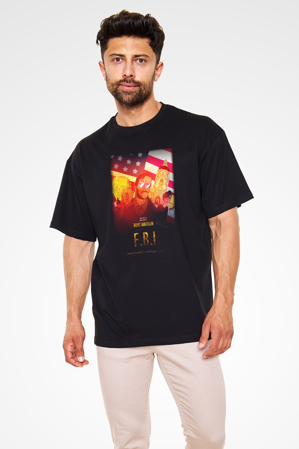 Parks and Recreation Siyah Unisex Oversize Tişört