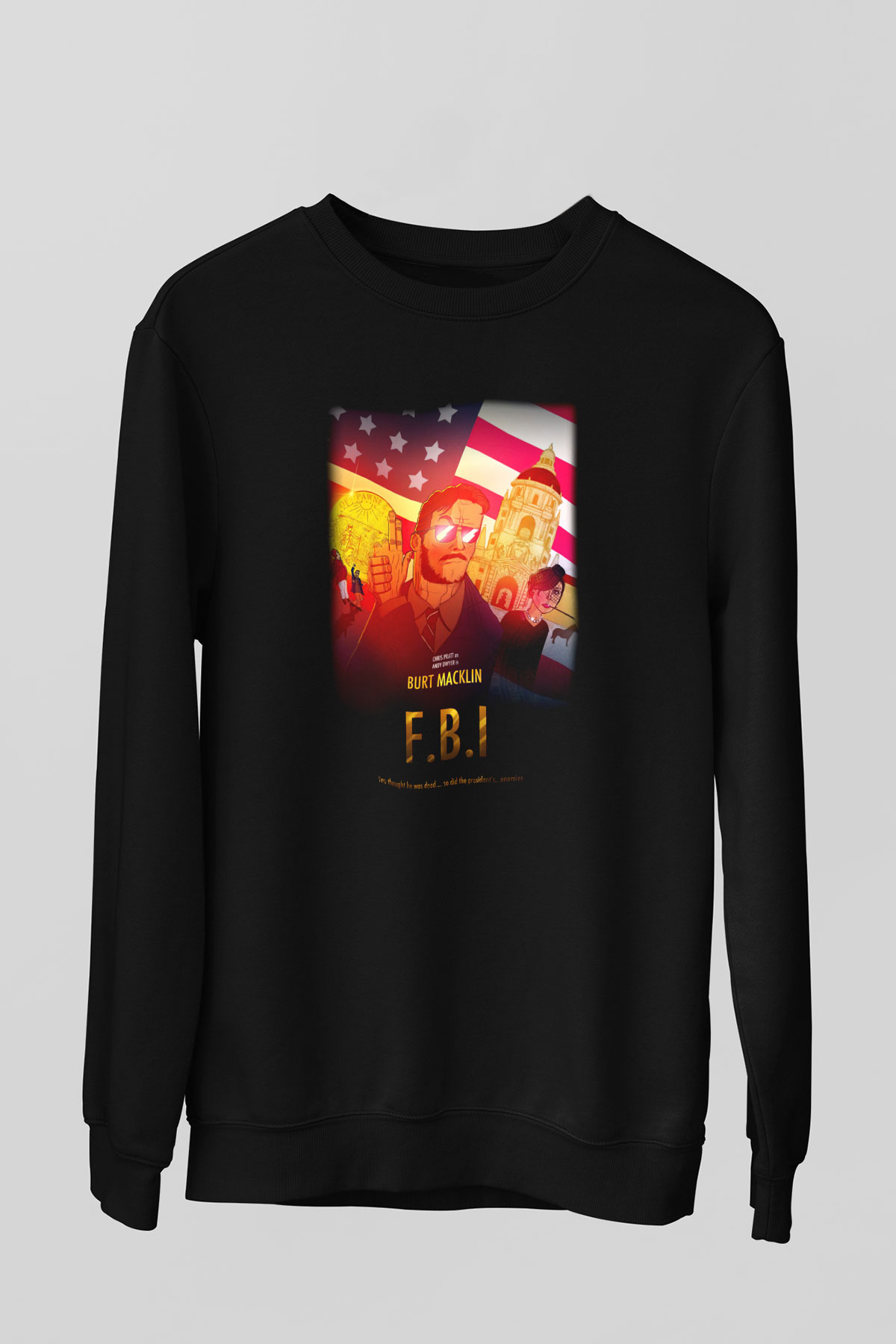 Parks and Recreation Siyah Unisex Sweatshirt