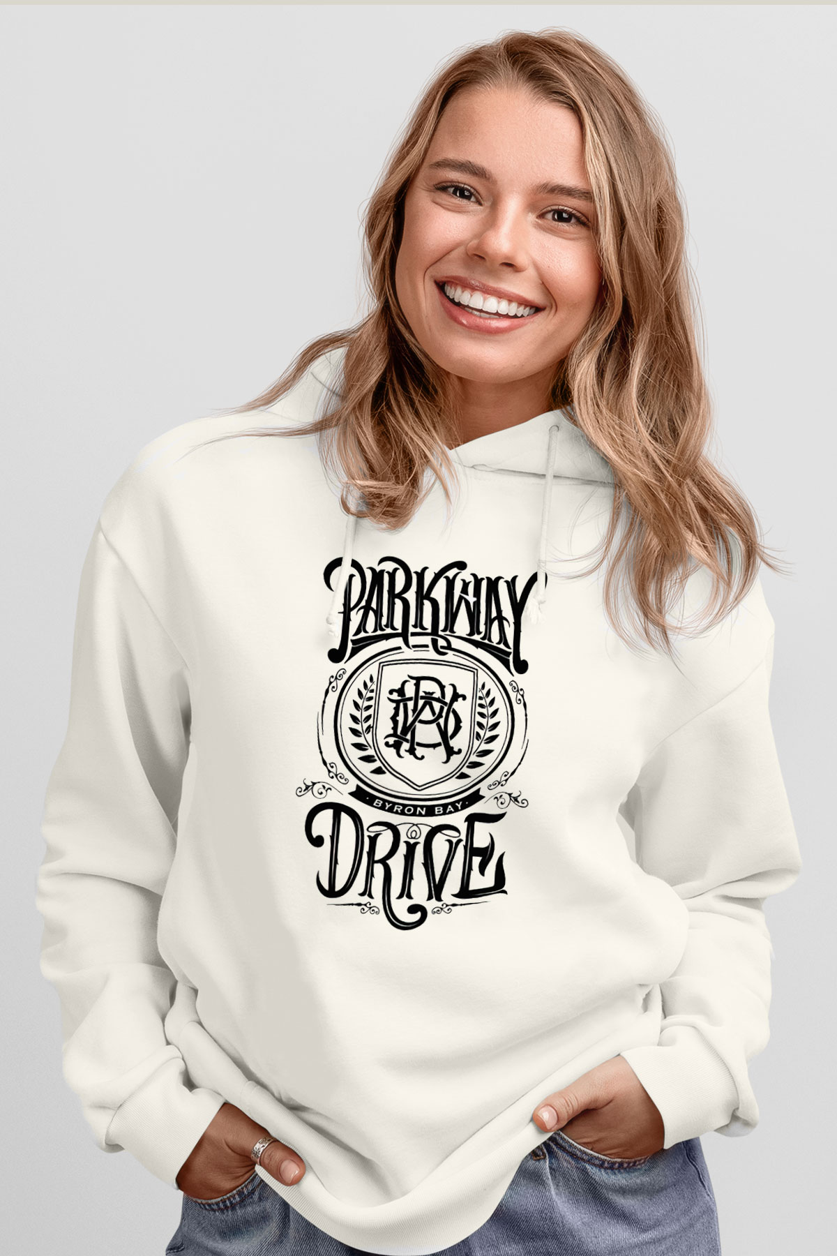 Parkway Drive Beyaz Unisex Kapşonlu Sweatshirt