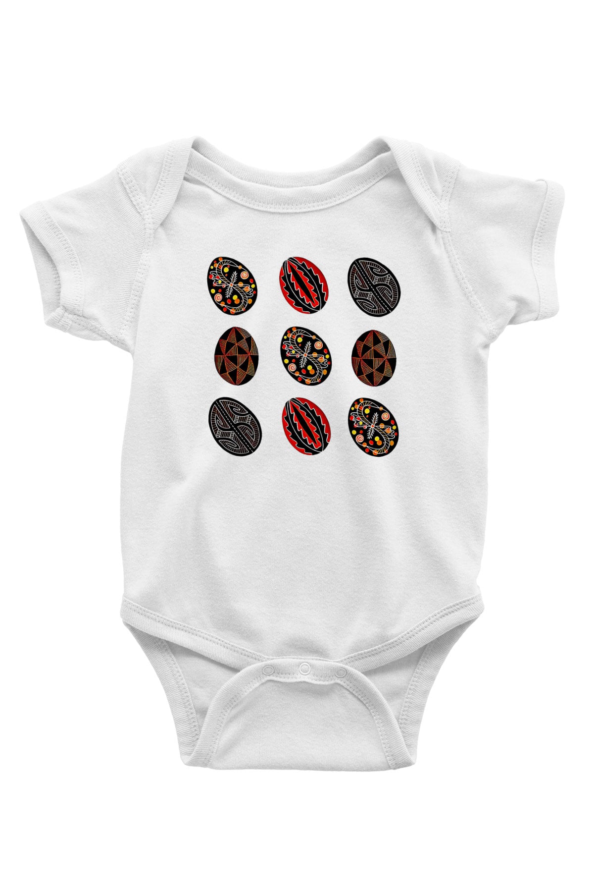 Paskalya Baskılı Beyaz Unisex Bebek Body - Zıbın