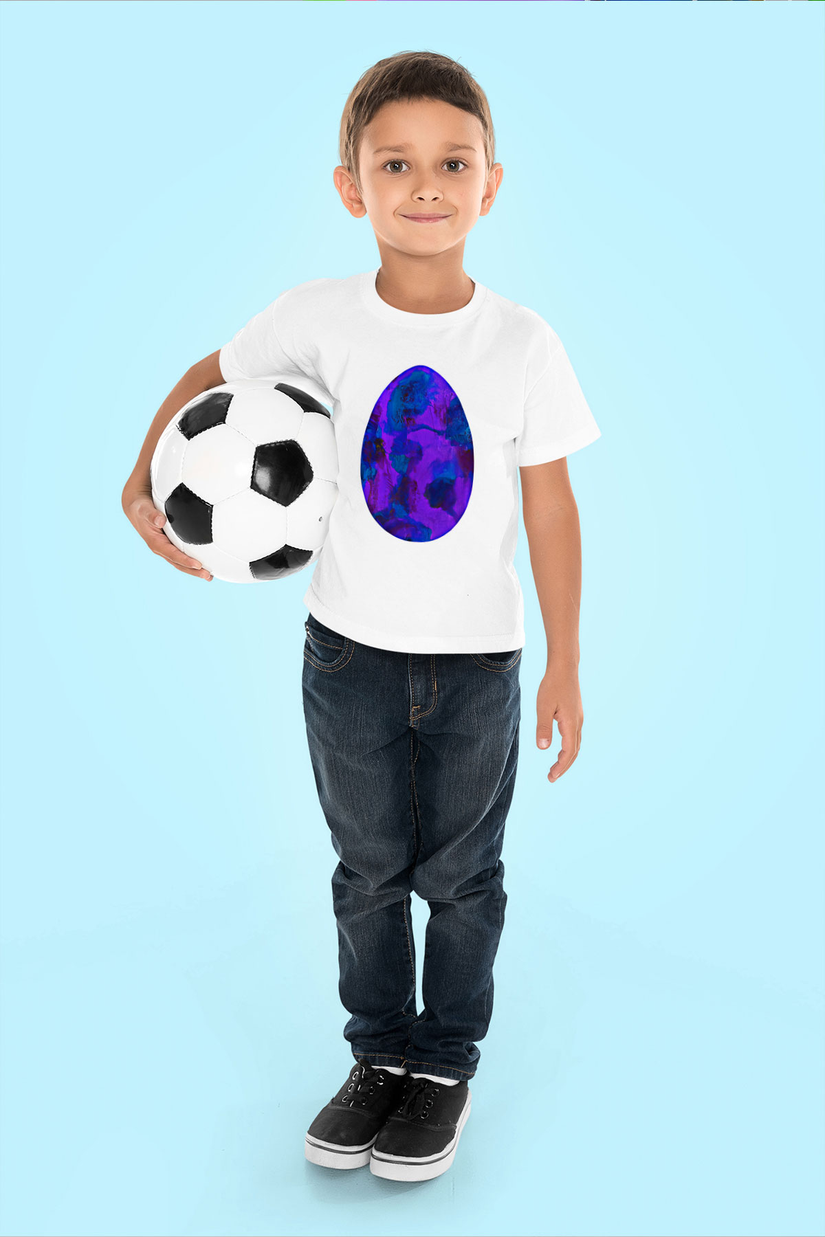 Paskalya Baskılı Beyaz Unisex Beyaz Çocuk Tişört - Tshirt