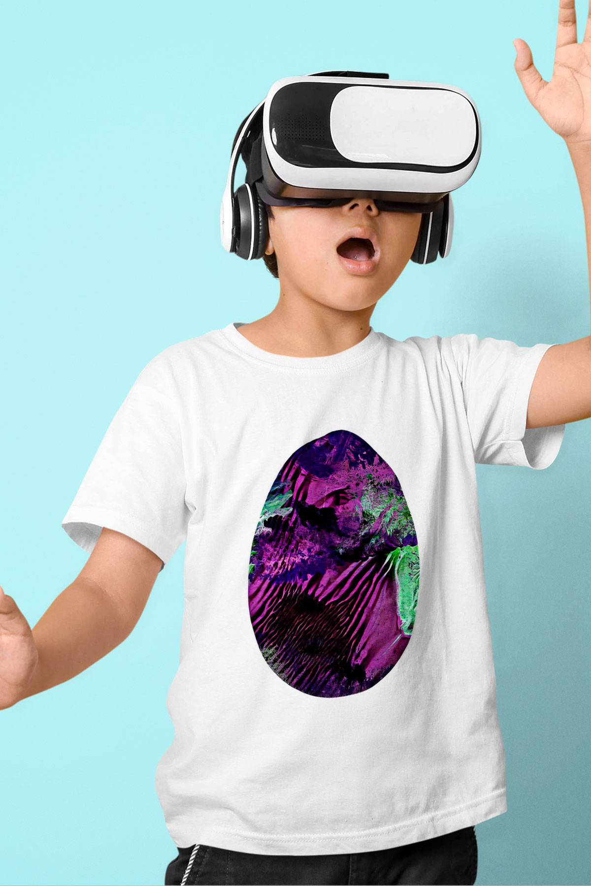 Paskalya Baskılı Beyaz Unisex Beyaz Çocuk Tişört - Tshirt