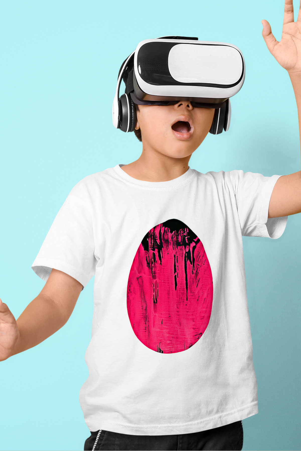 Paskalya Baskılı Beyaz Unisex Beyaz Çocuk Tişört - Tshirt