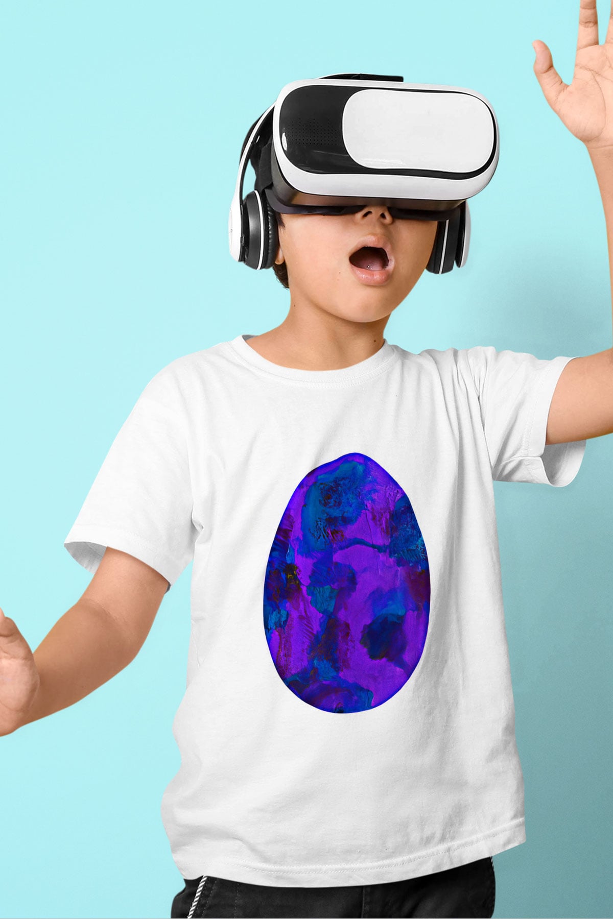 Paskalya Baskılı Beyaz Unisex Beyaz Çocuk Tişört - Tshirt