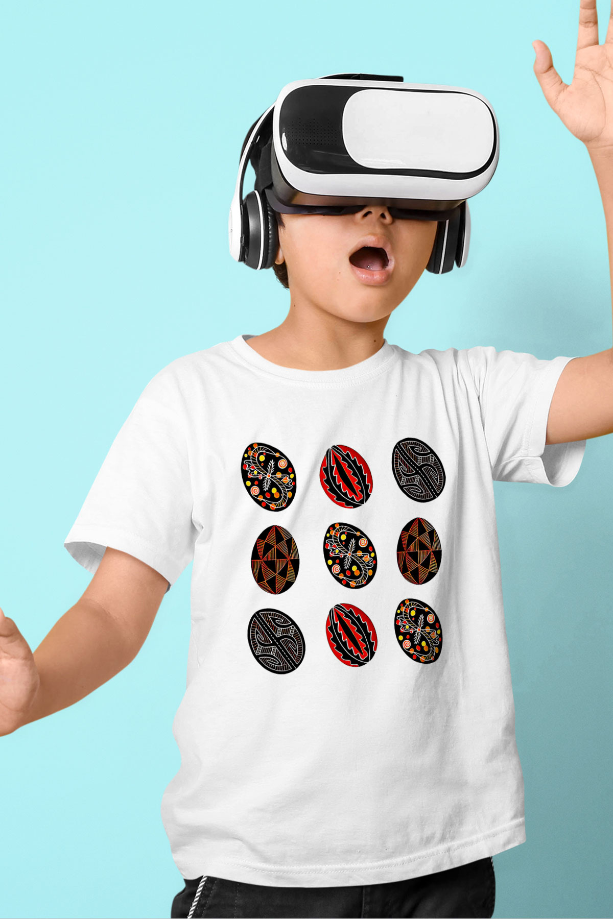 Paskalya Baskılı Beyaz Unisex Beyaz Çocuk Tişört - Tshirt