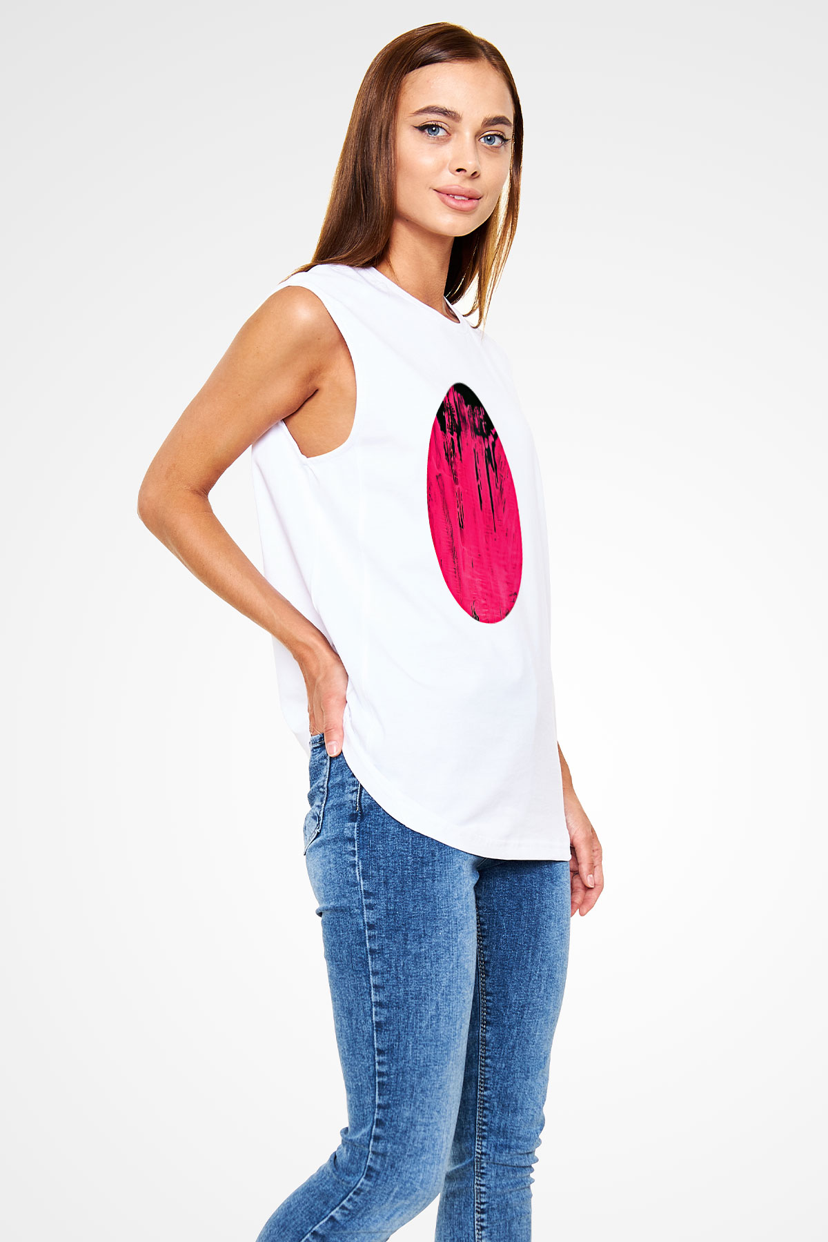 Paskalya Baskılı Beyaz Unisex Kolsuz Tişört - Tshirt