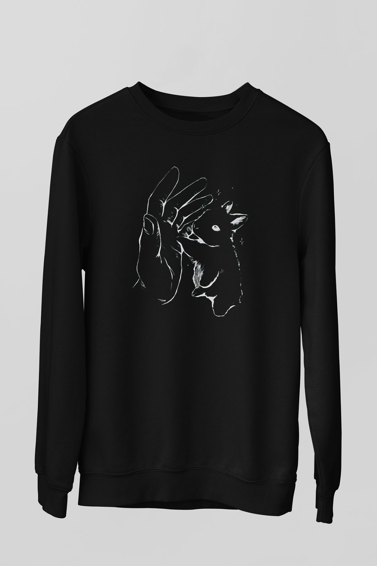 Paskalya Baskılı Unisex Siyah Sweatshirt