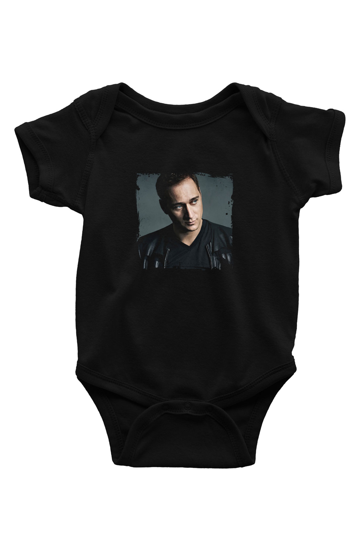 Paul Van Dyk Baskılı Unisex Siyah Bebek Body - Zıbın