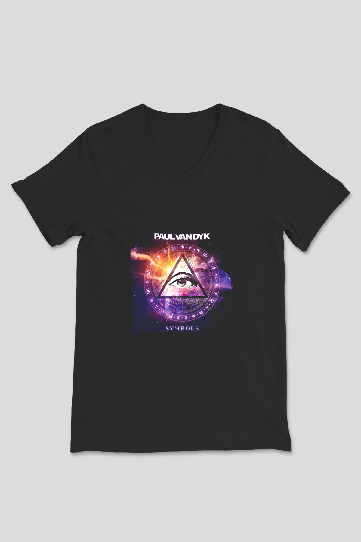 Paul Van Dyk Baskılı Unisex Siyah V Yaka Tişört