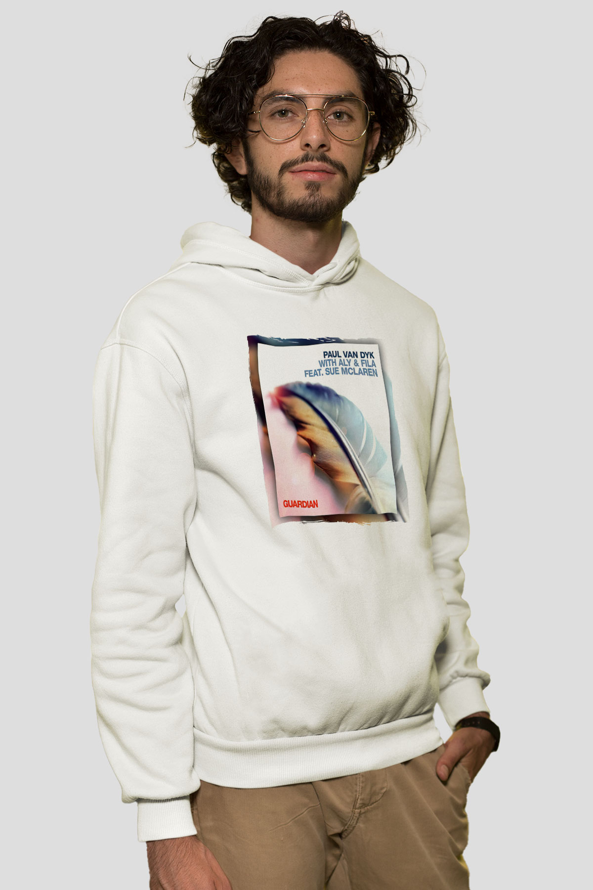Paul Van Dyk Beyaz Unisex Kapüşonlu Sweatshirt