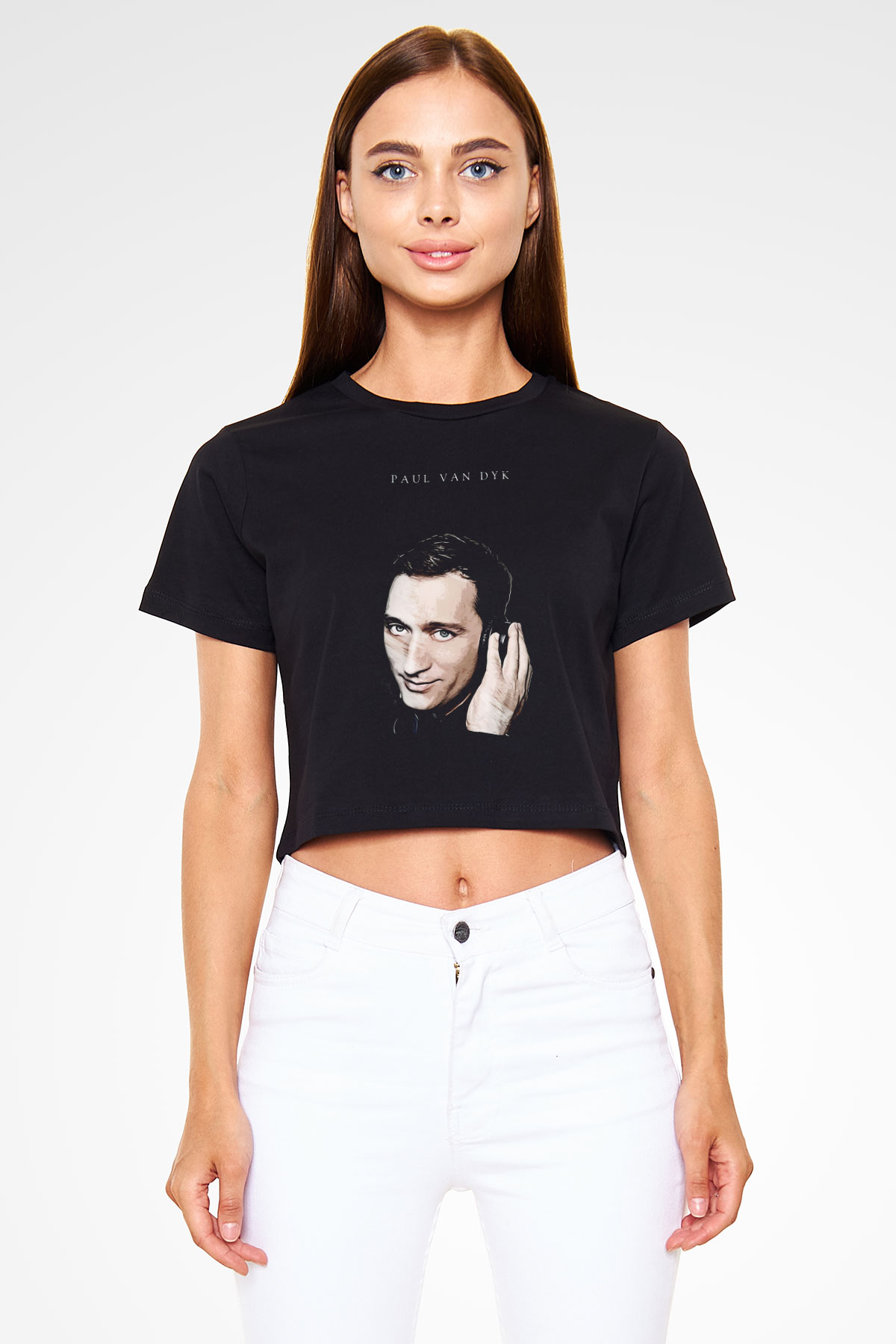 Paul Van Dyk Siyah  Crop Top Tişört