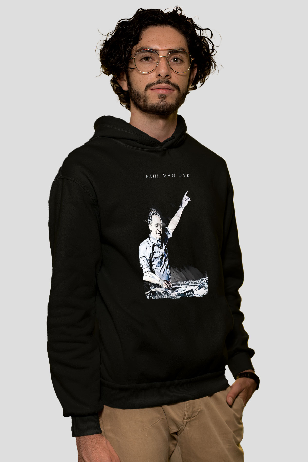 Paul Van Dyk Siyah Unisex Kapüşonlu Sweatshirt