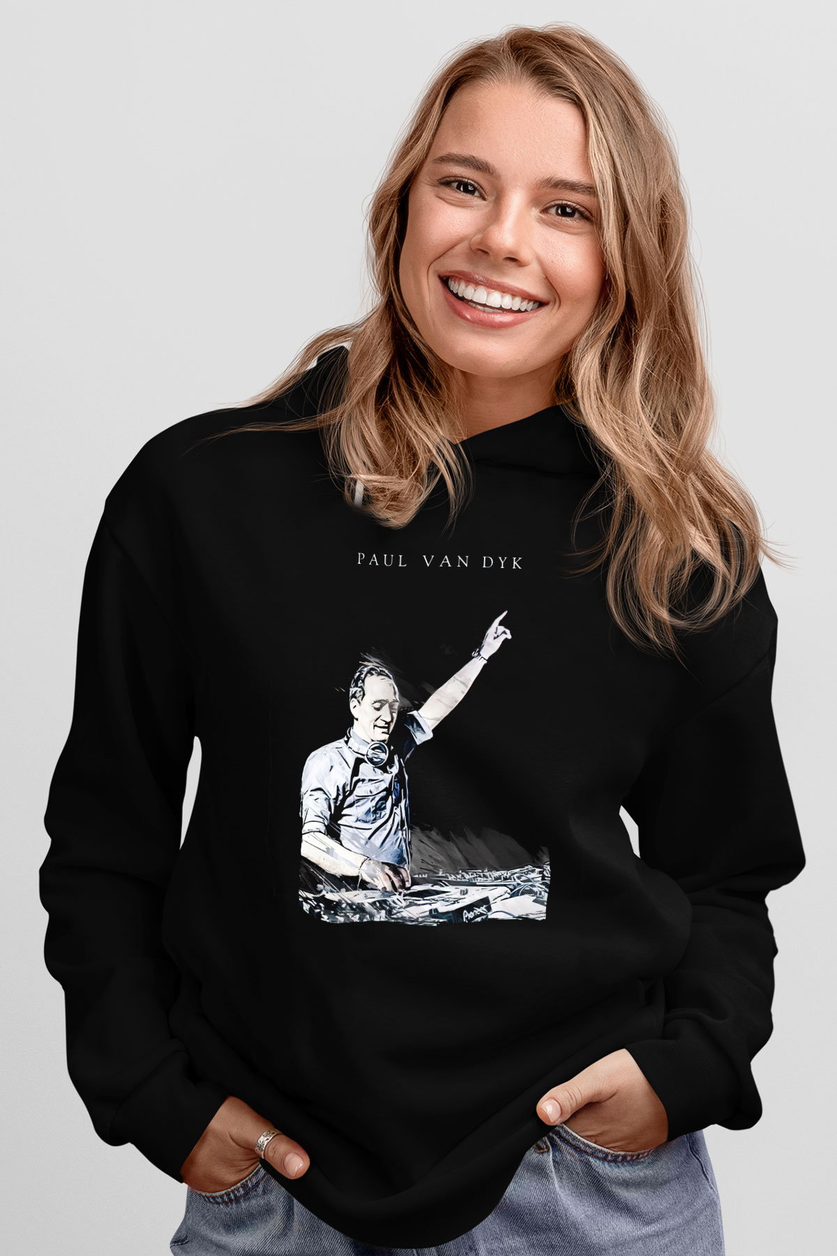 Paul Van Dyk Siyah Unisex Kapüşonlu Sweatshirt