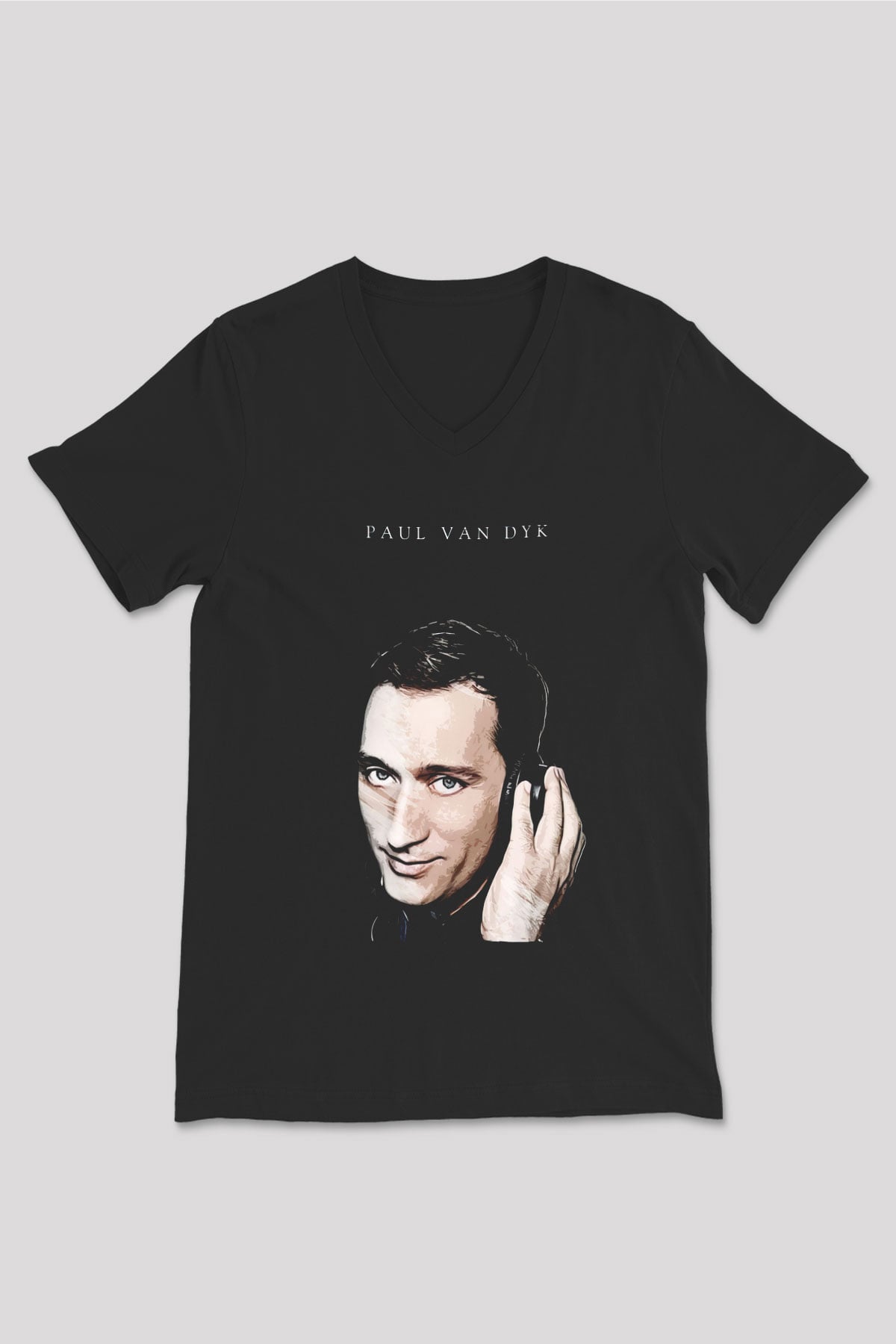 Paul Van Dyk Siyah Unisex V Yaka Tişört