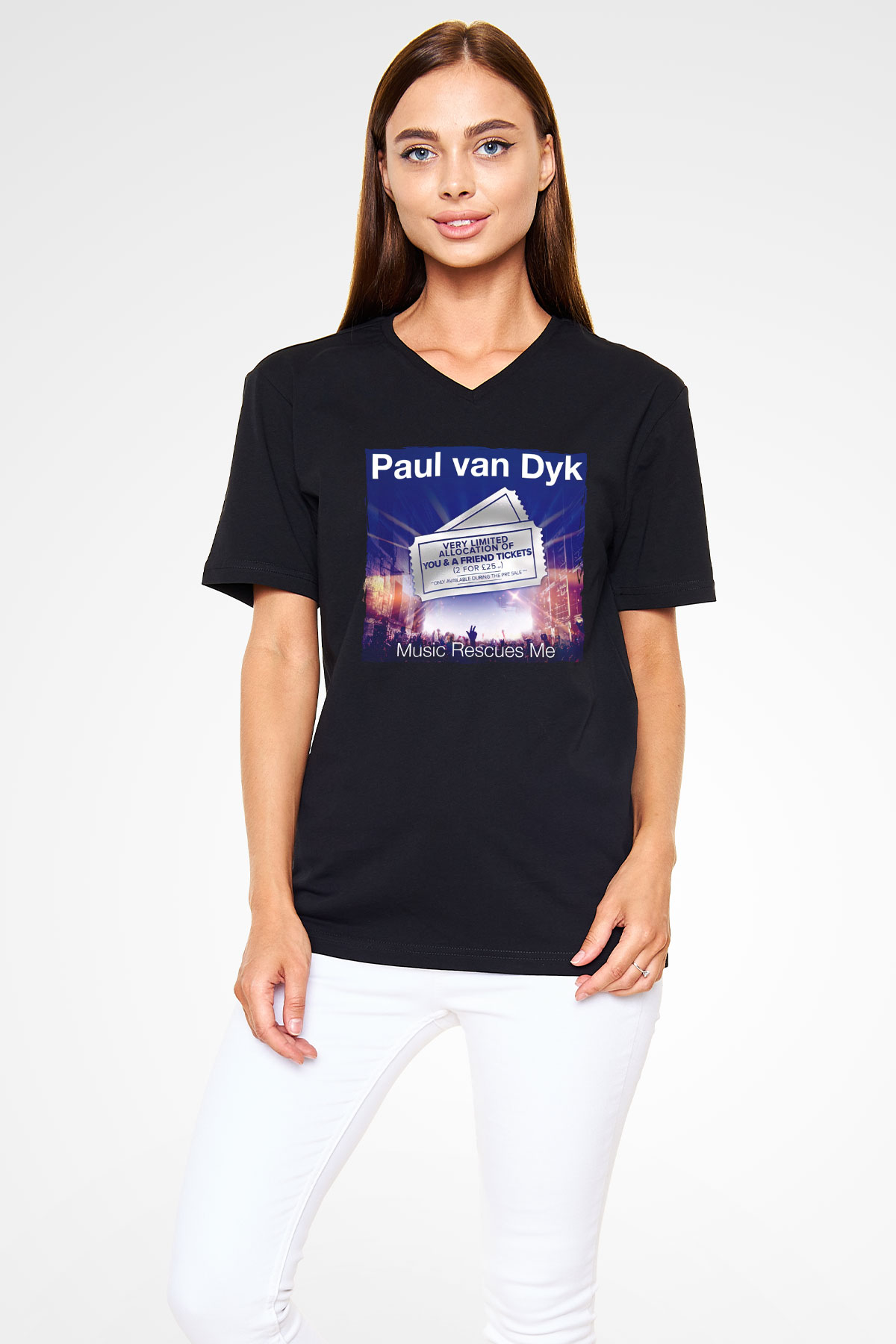 Paul Van Dyk Siyah Unisex V Yaka Tişört