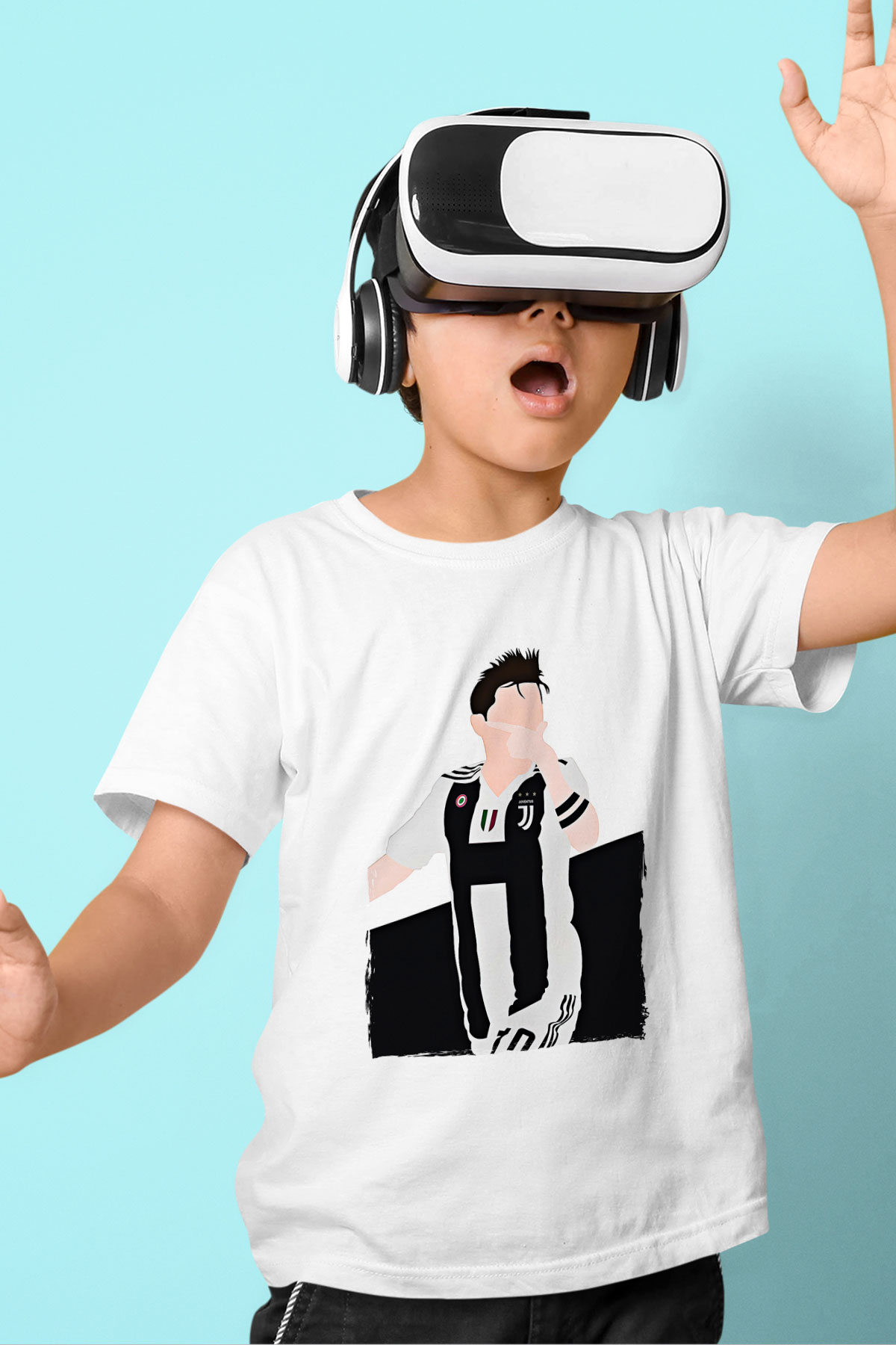 Paulo Dybala Baskılı Beyaz Unisex Beyaz Çocuk Tişört - Tshirt