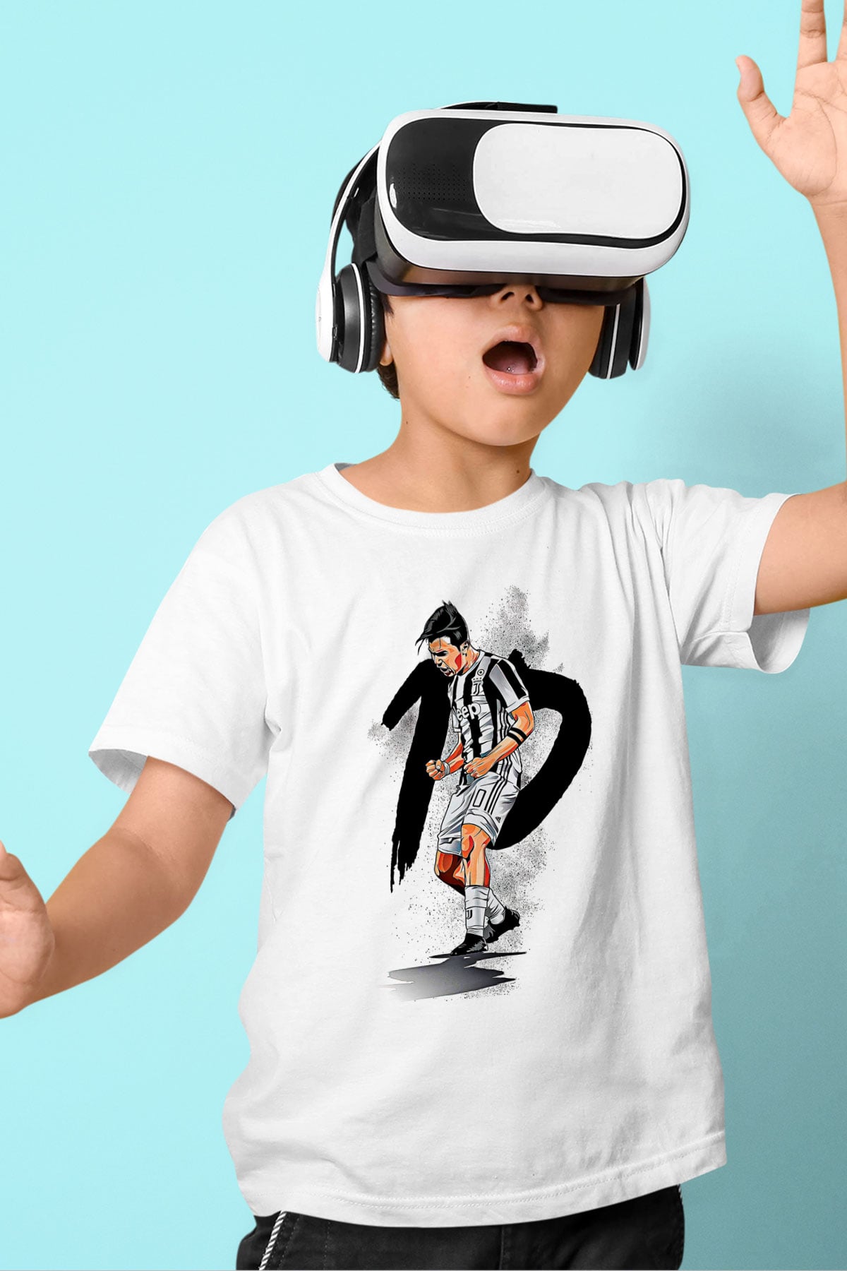 Paulo Dybala Baskılı Beyaz Unisex Beyaz Çocuk Tişört - Tshirt