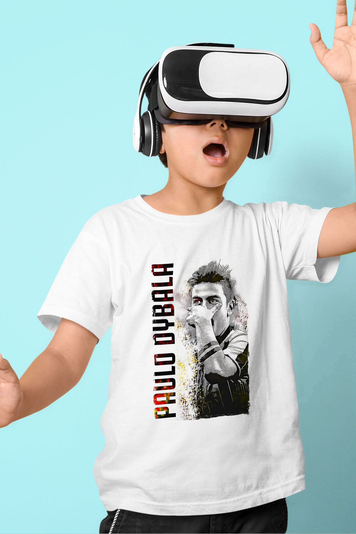 Paulo Dybala Baskılı Beyaz Unisex Beyaz Çocuk Tişört - Tshirt