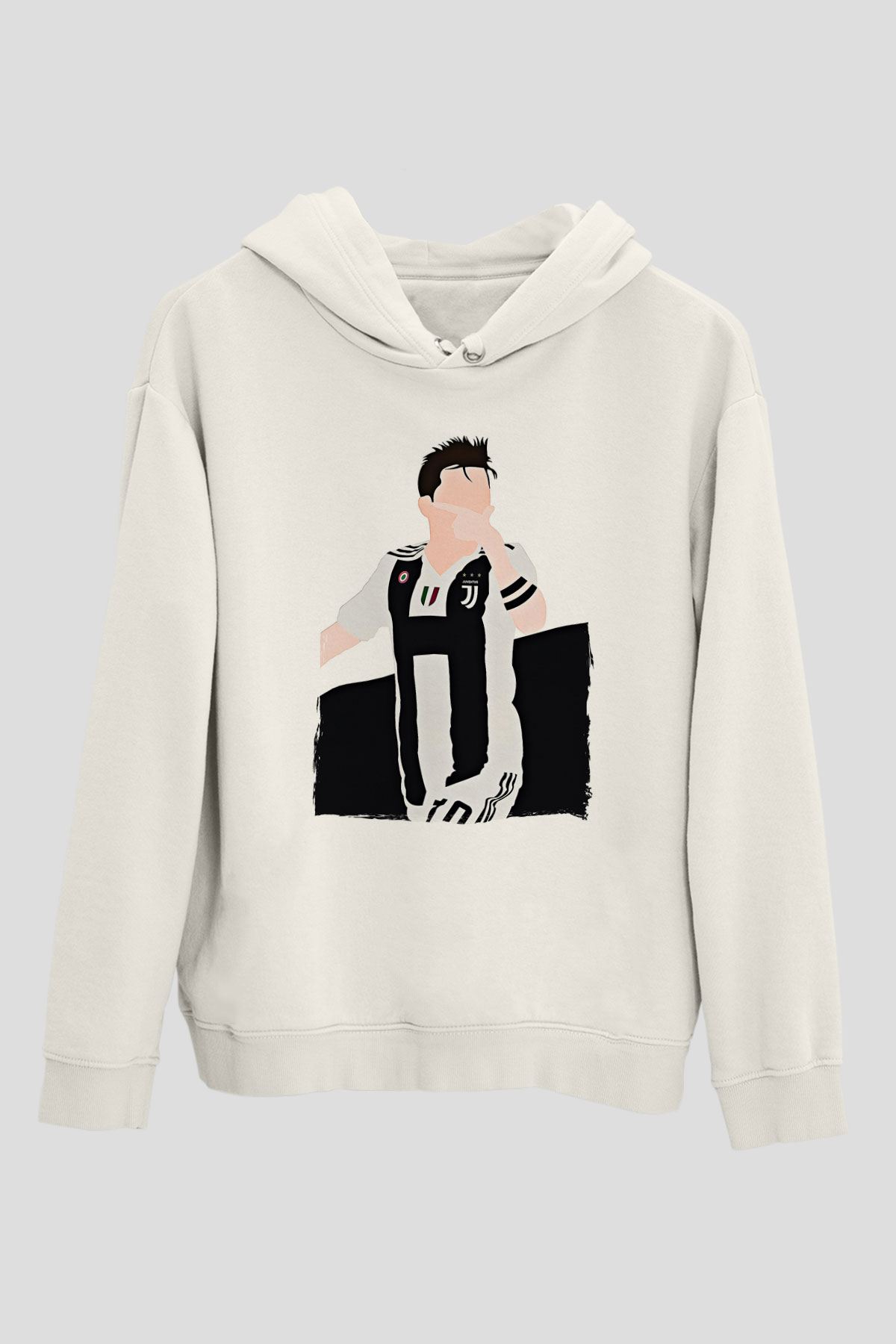 Paulo Dybala Baskılı Beyaz Unisex Kapüşonlu Sweatshirt