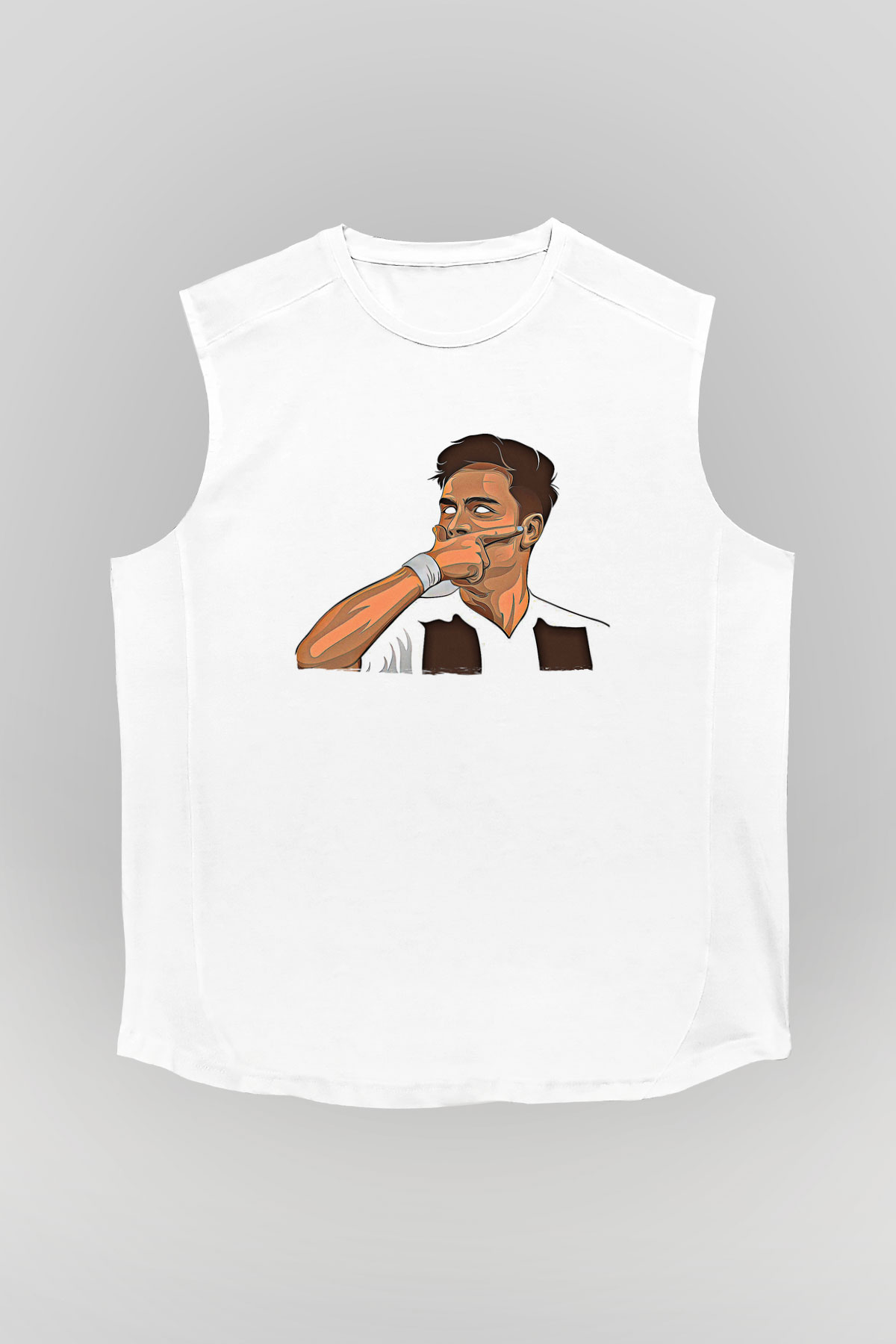 Paulo Dybala Baskılı Beyaz Unisex Kolsuz Tişört - Tshirt