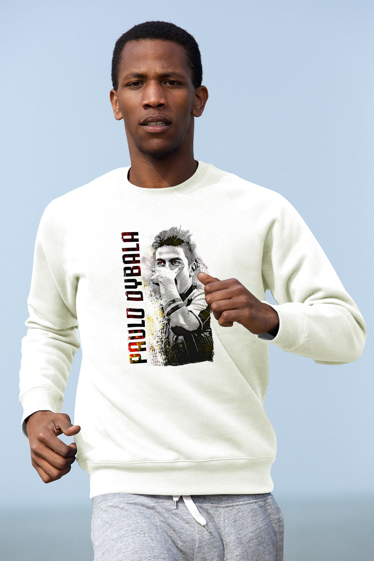 Paulo Dybala Baskılı Beyaz Unisex Sweatshirt