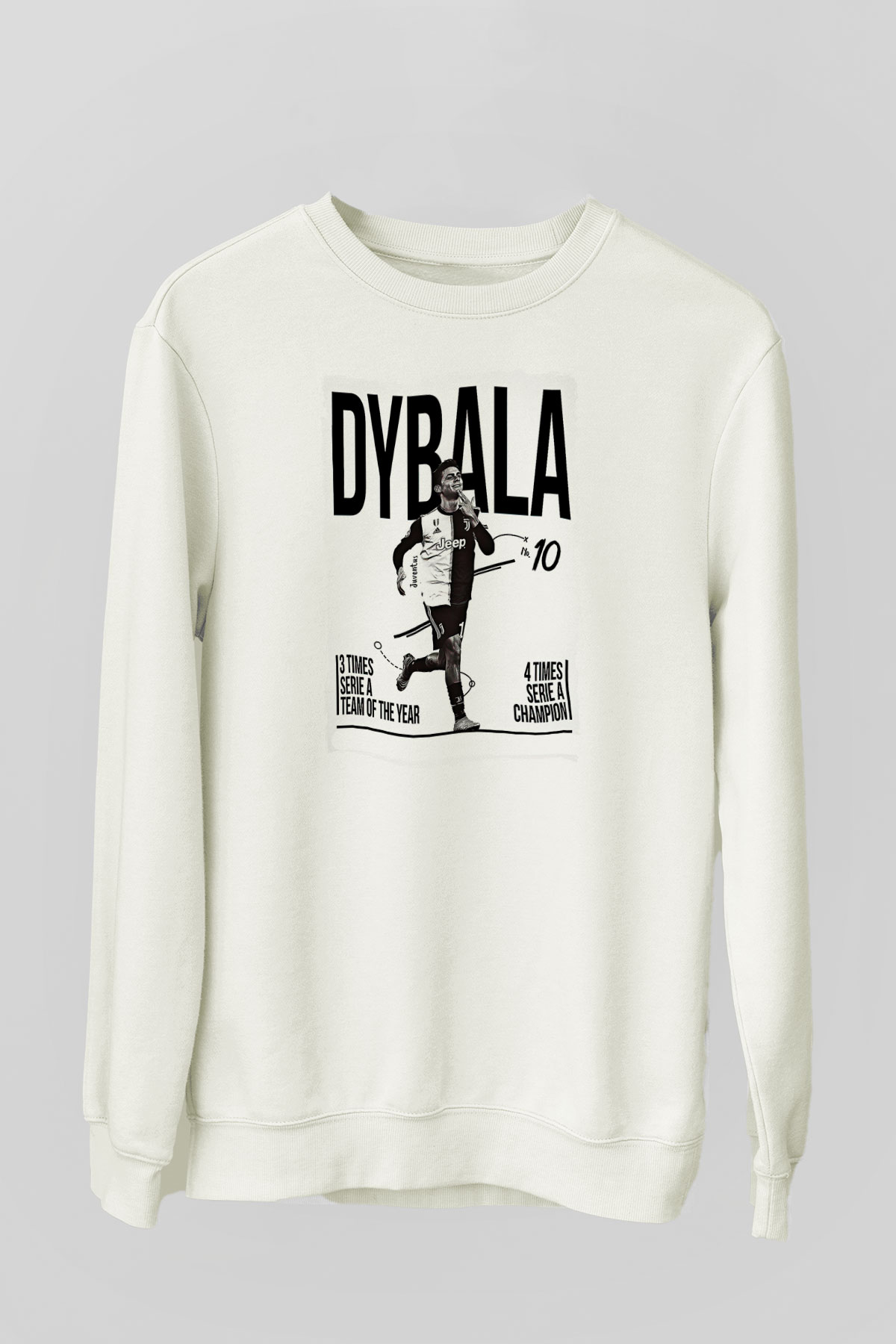Paulo Dybala Baskılı Beyaz Unisex Sweatshirt