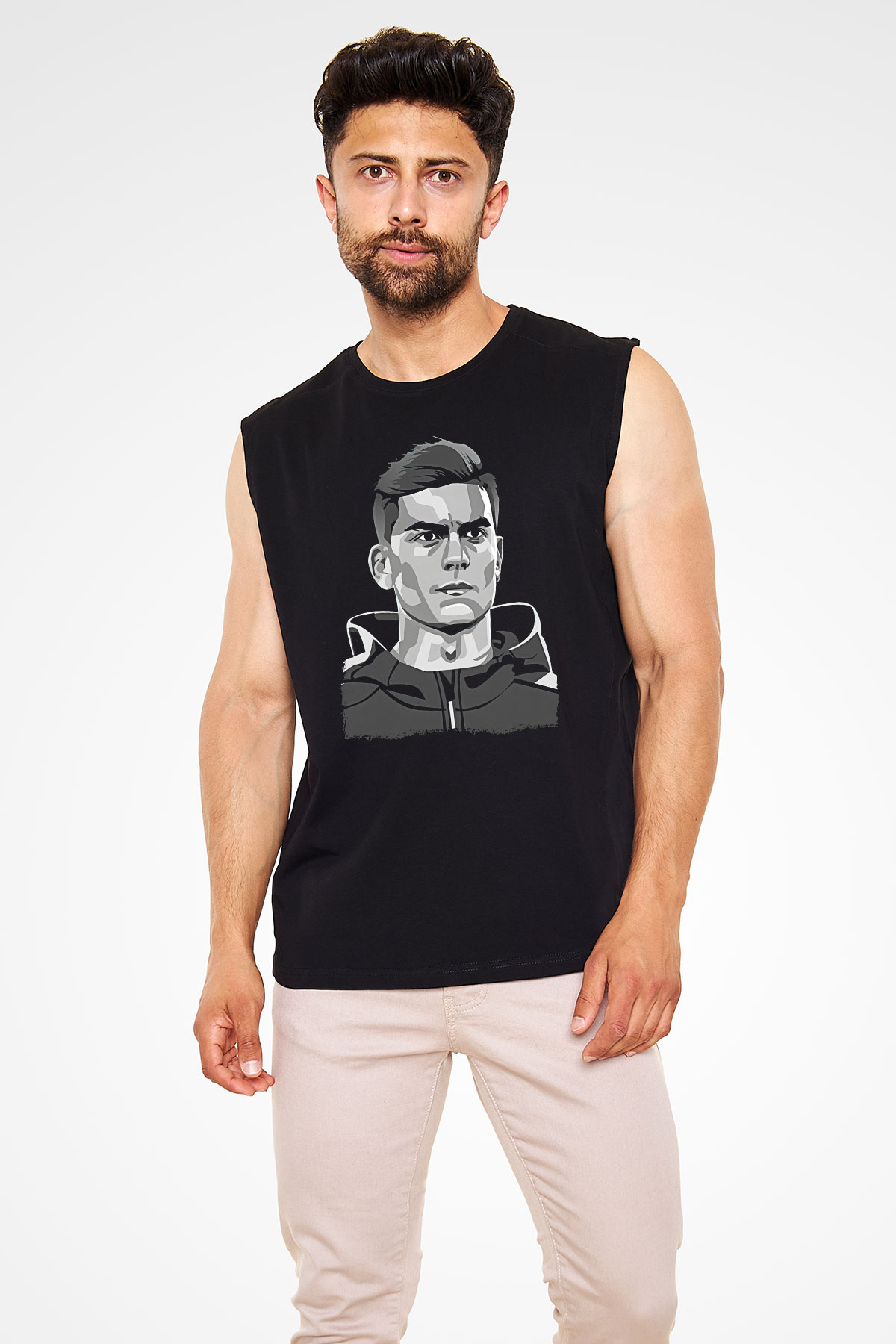 Paulo Dybala Baskılı Unisex Siyah Kolsuz Tişört - Tshirt