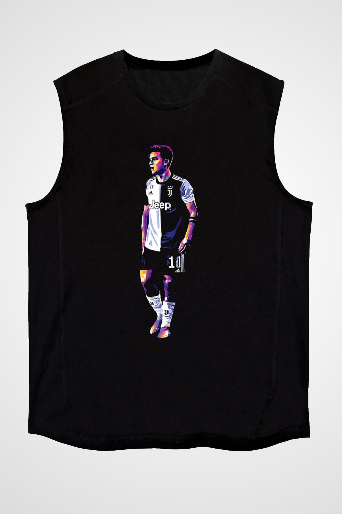 Paulo Dybala Baskılı Unisex Siyah Kolsuz Tişört - Tshirt