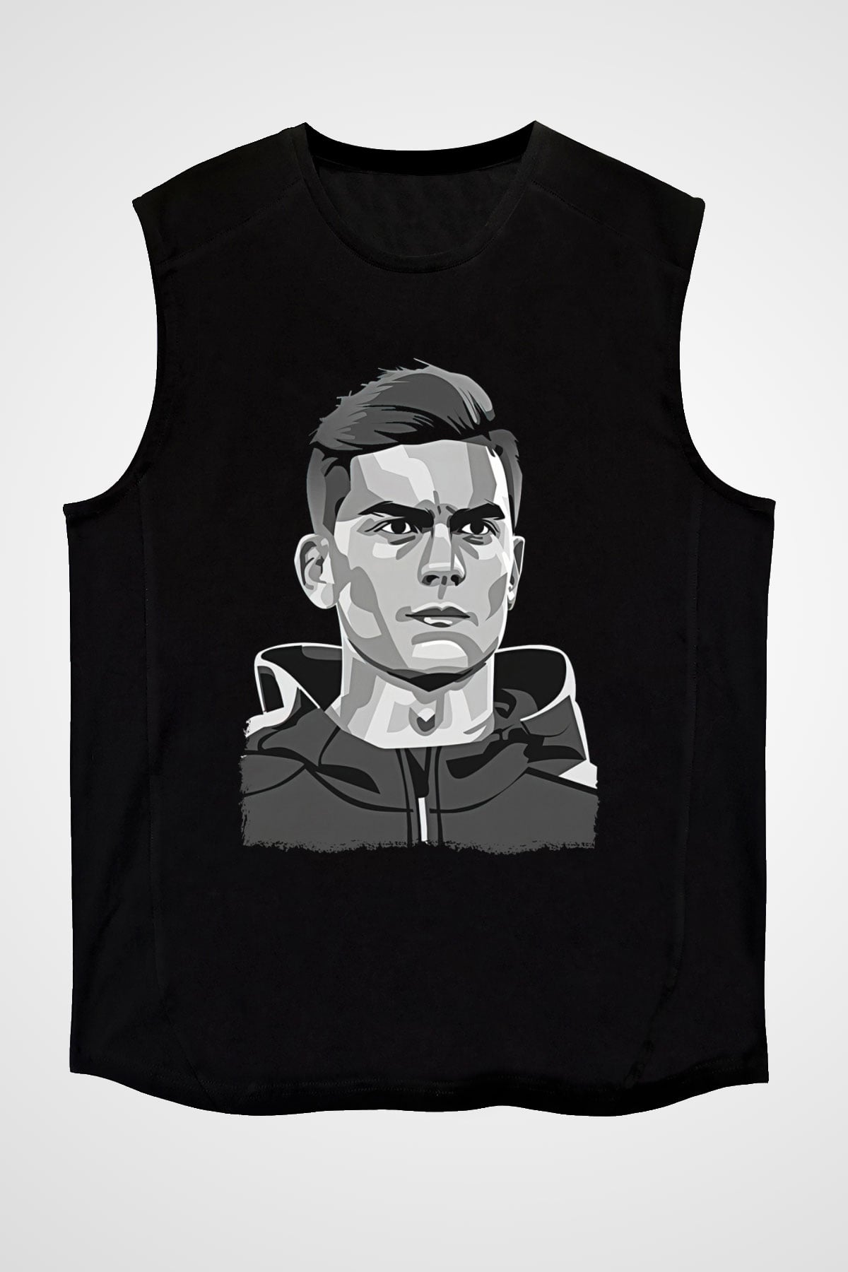 Paulo Dybala Baskılı Unisex Siyah Kolsuz Tişört - Tshirt