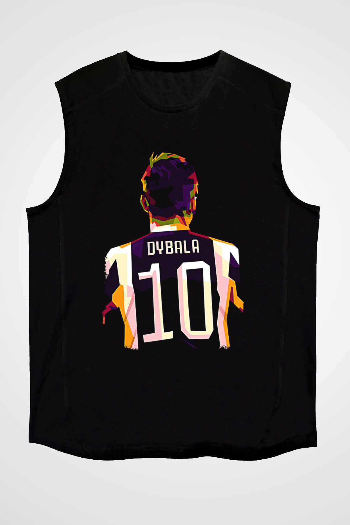 Paulo Dybala Baskılı Unisex Siyah Kolsuz Tişört - Tshirt