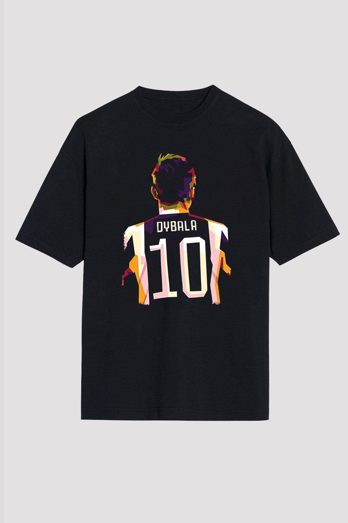 Paulo Dybala Baskılı Unisex Siyah Oversize Tişört - Tshirt