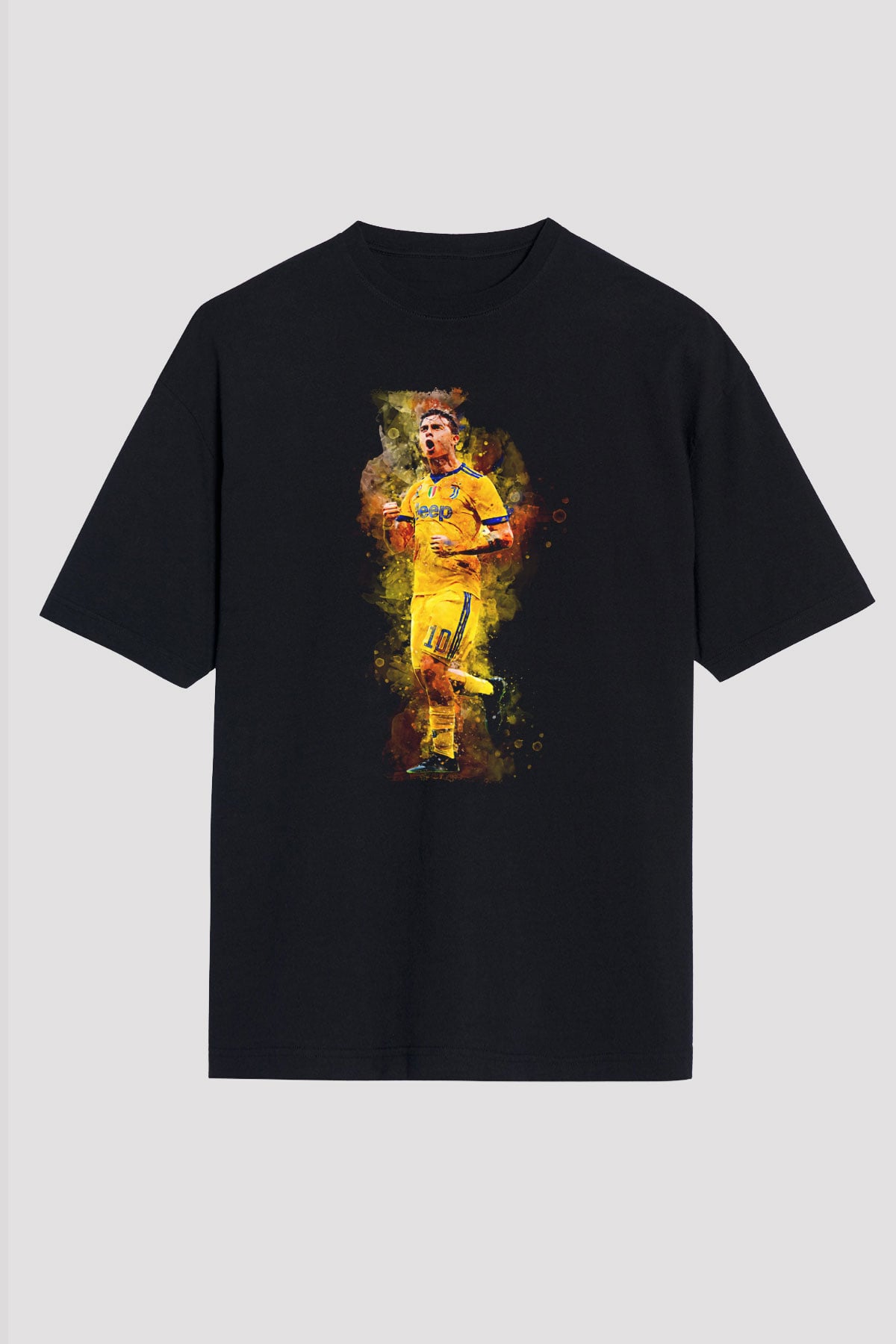 Paulo Dybala Baskılı Unisex Siyah Oversize Tişört - Tshirt