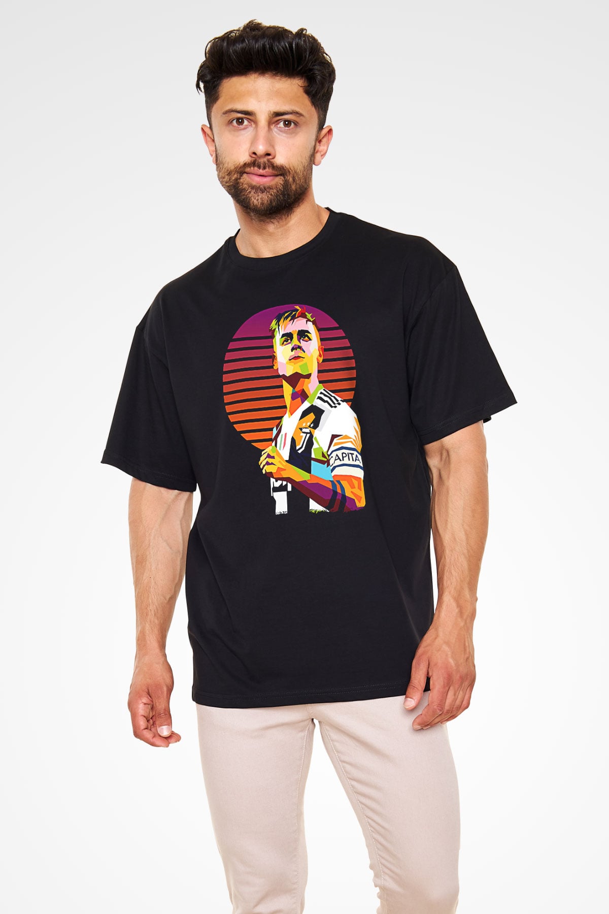 Paulo Dybala Baskılı Unisex Siyah Oversize Tişört - Tshirt